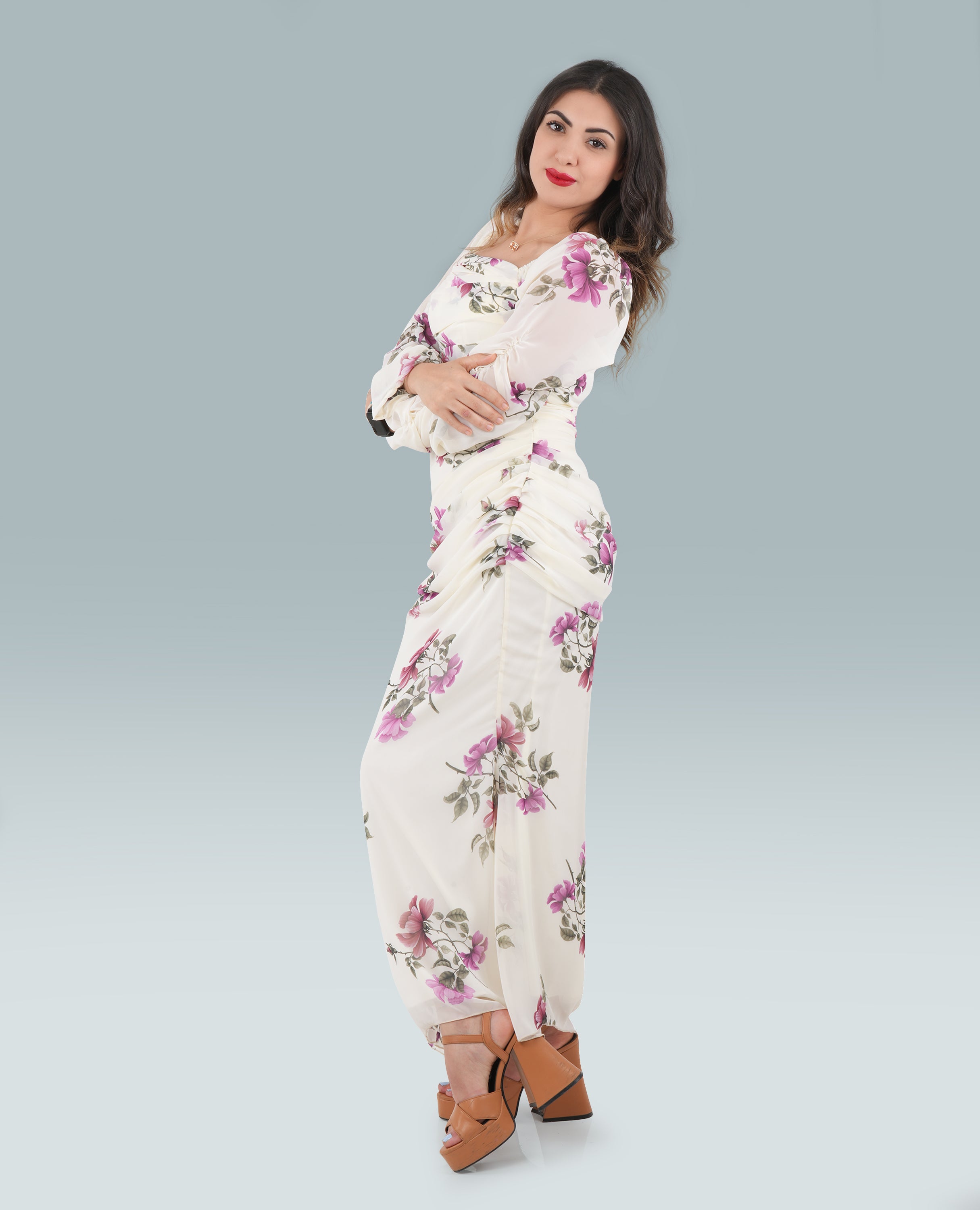 Elegant Floral Print Dress – Flowy & Feminine