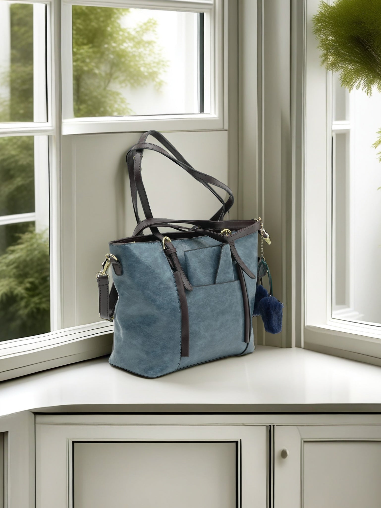 Women Handbag with matching wallet and Detachable strap