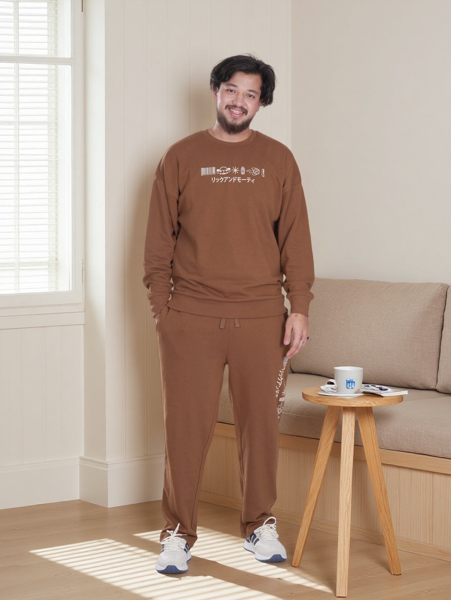 Men’s Rick & Morty Printed Fleece Tracksuit – Sweatshirt & Jogger Set