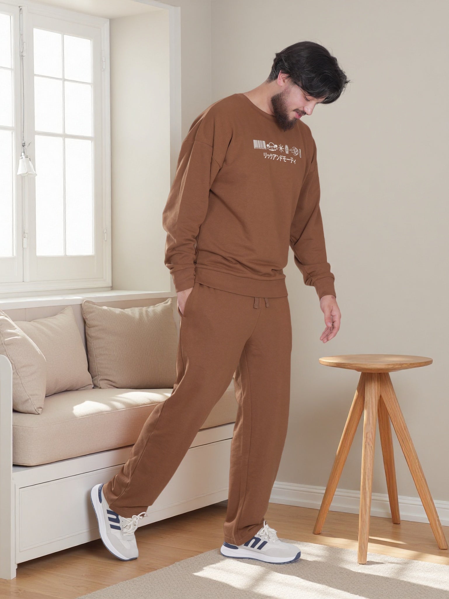 Men’s Rick & Morty Printed Fleece Tracksuit – Sweatshirt & Jogger Set