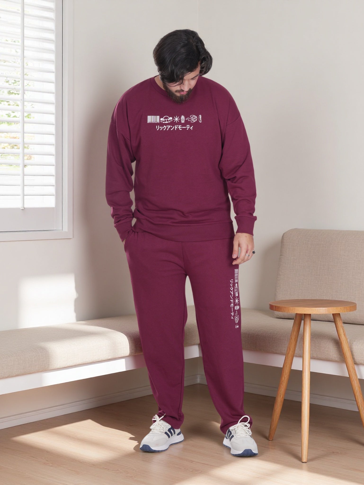 Men’s Rick & Morty Printed Fleece Tracksuit – Sweatshirt & Jogger Set