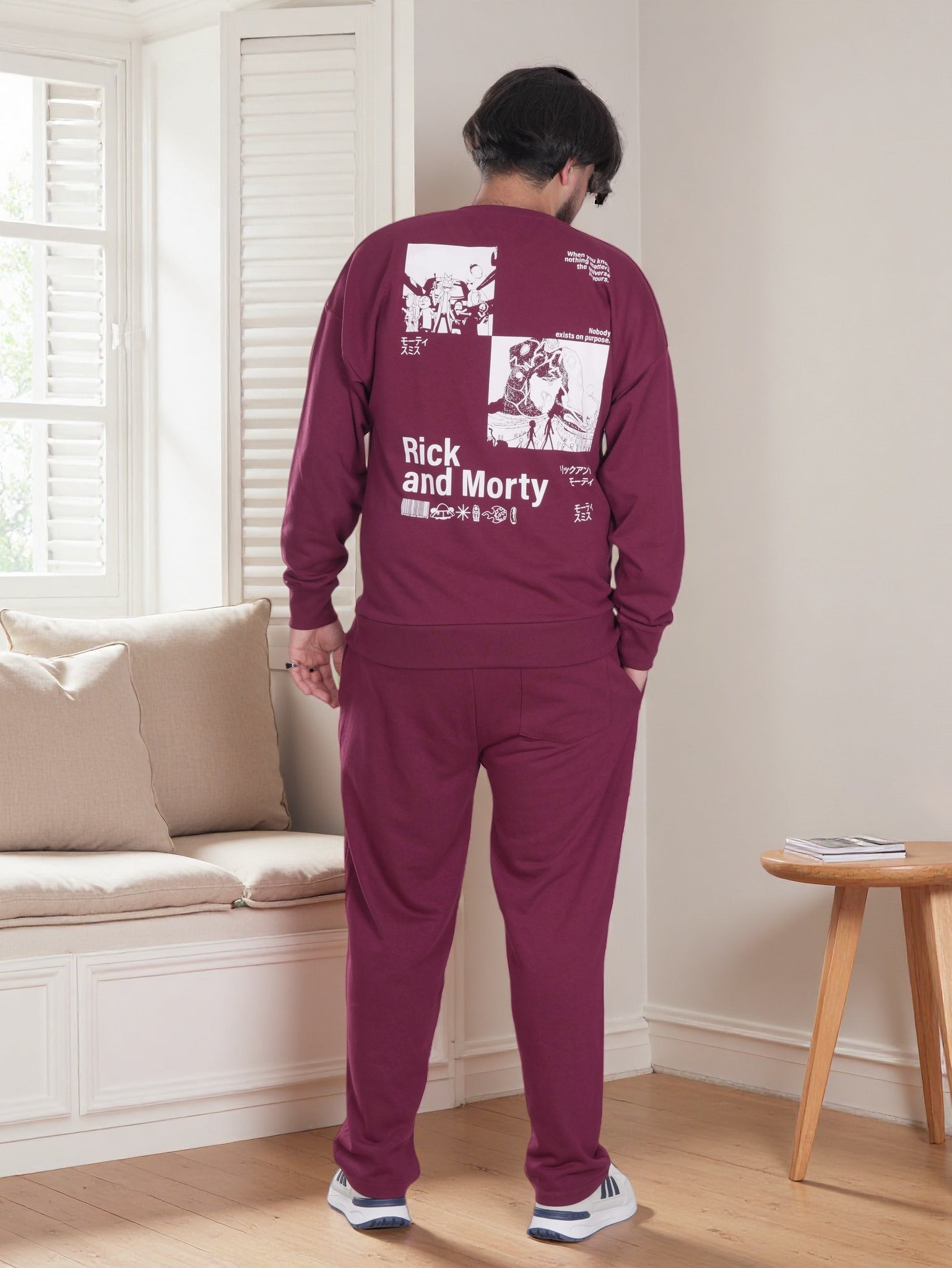 Men’s Rick & Morty Printed Fleece Tracksuit – Sweatshirt & Jogger Set
