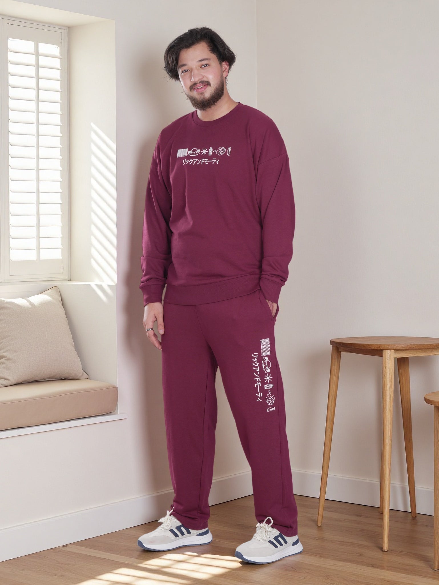 Men’s Rick & Morty Printed Fleece Tracksuit – Sweatshirt & Jogger Set