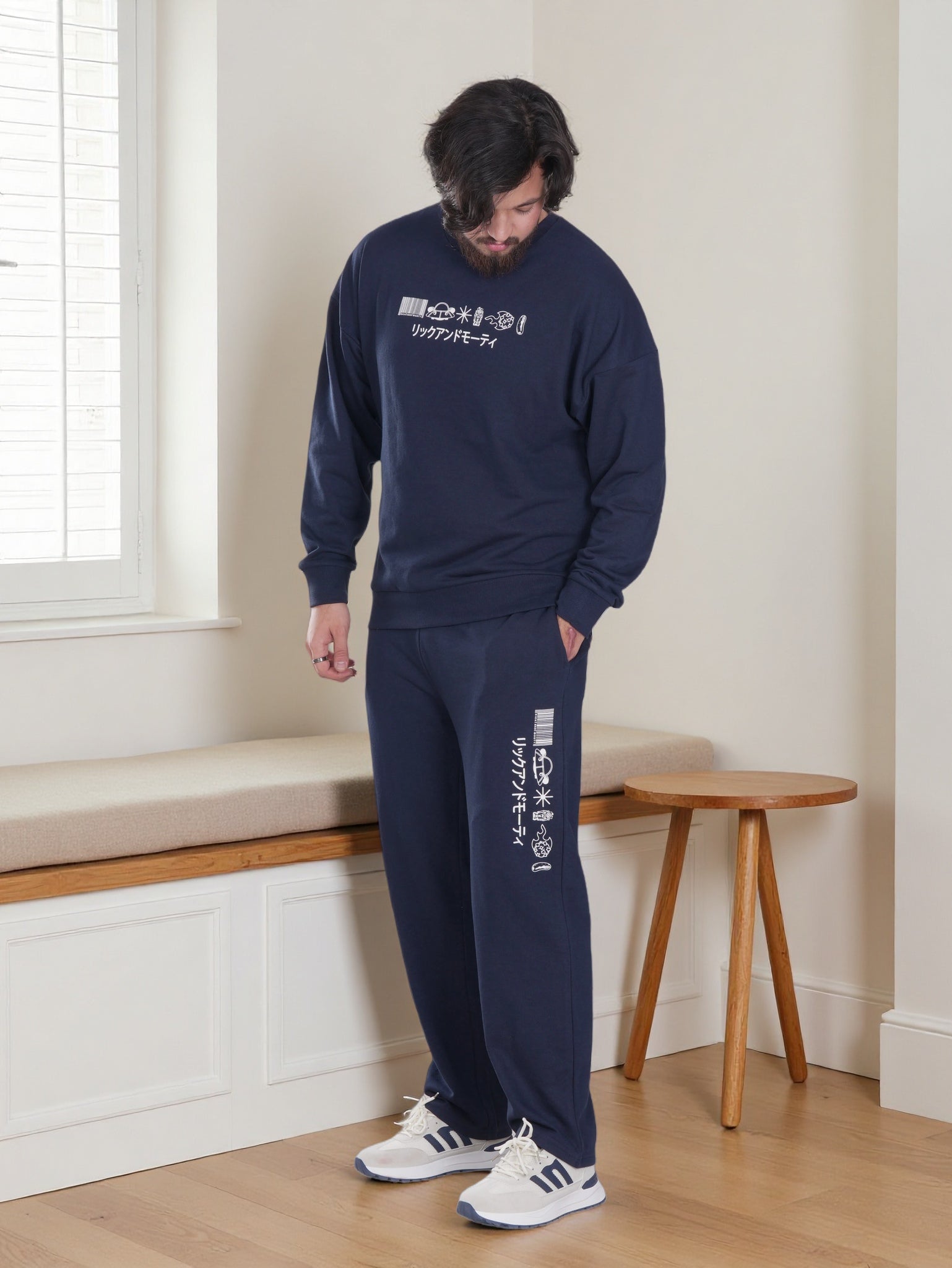 Men’s Rick & Morty Printed Fleece Tracksuit – Sweatshirt & Jogger Set