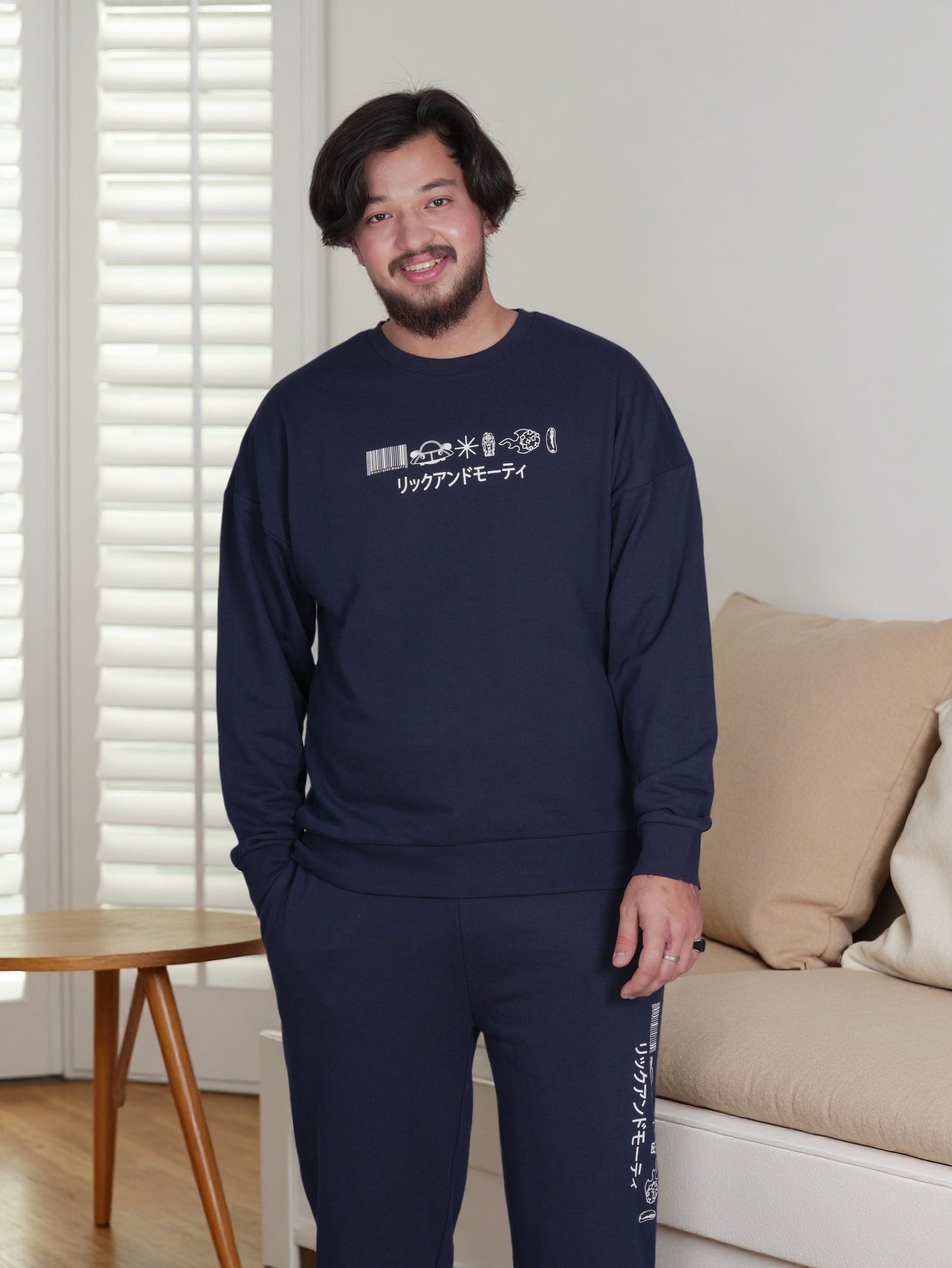 Men’s Rick & Morty Printed Fleece Tracksuit – Sweatshirt & Jogger Set