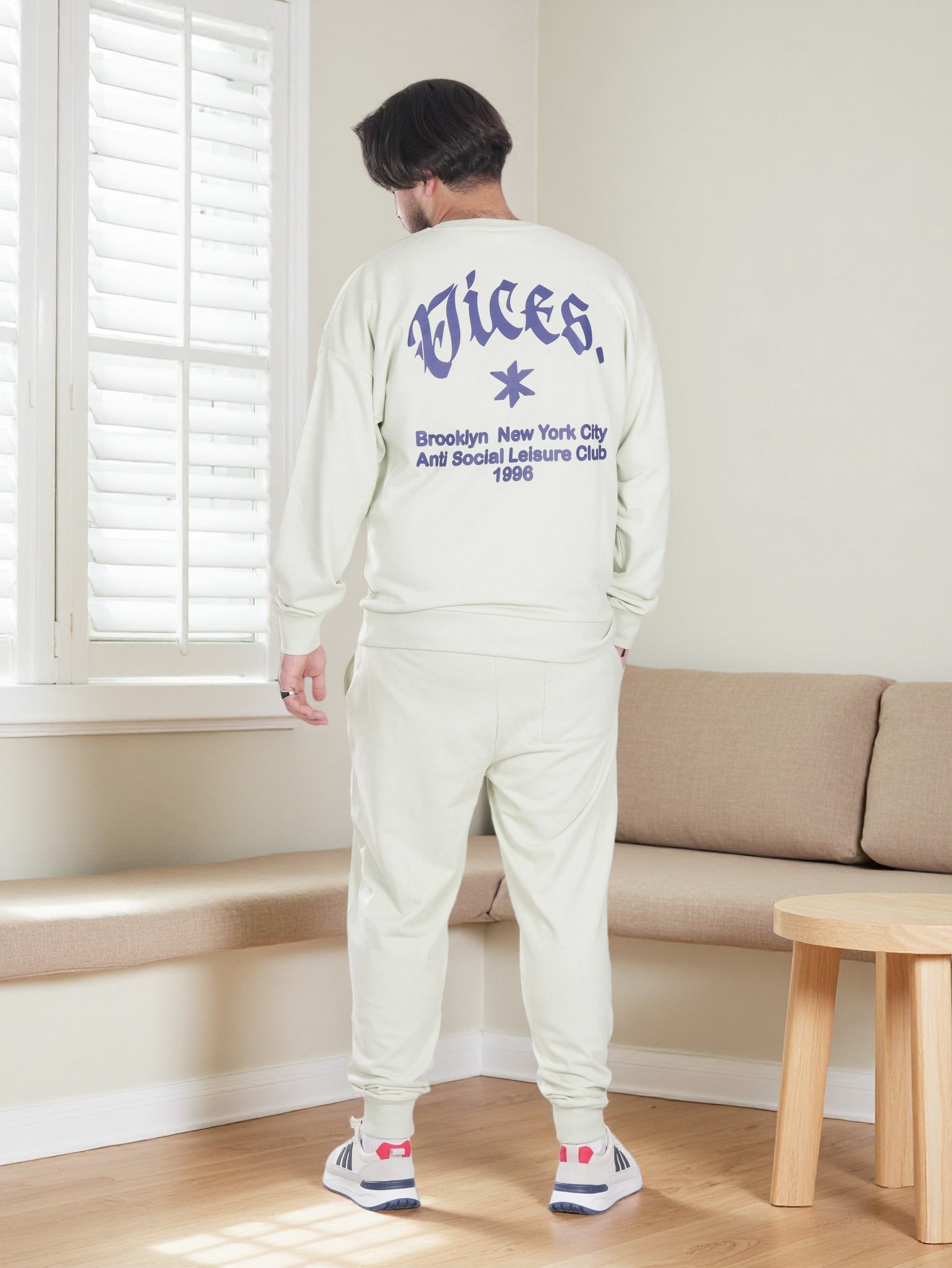 Men’s Vices Graphic Sweatshirt & Joggers Set – Soft Fleece Tracksuit