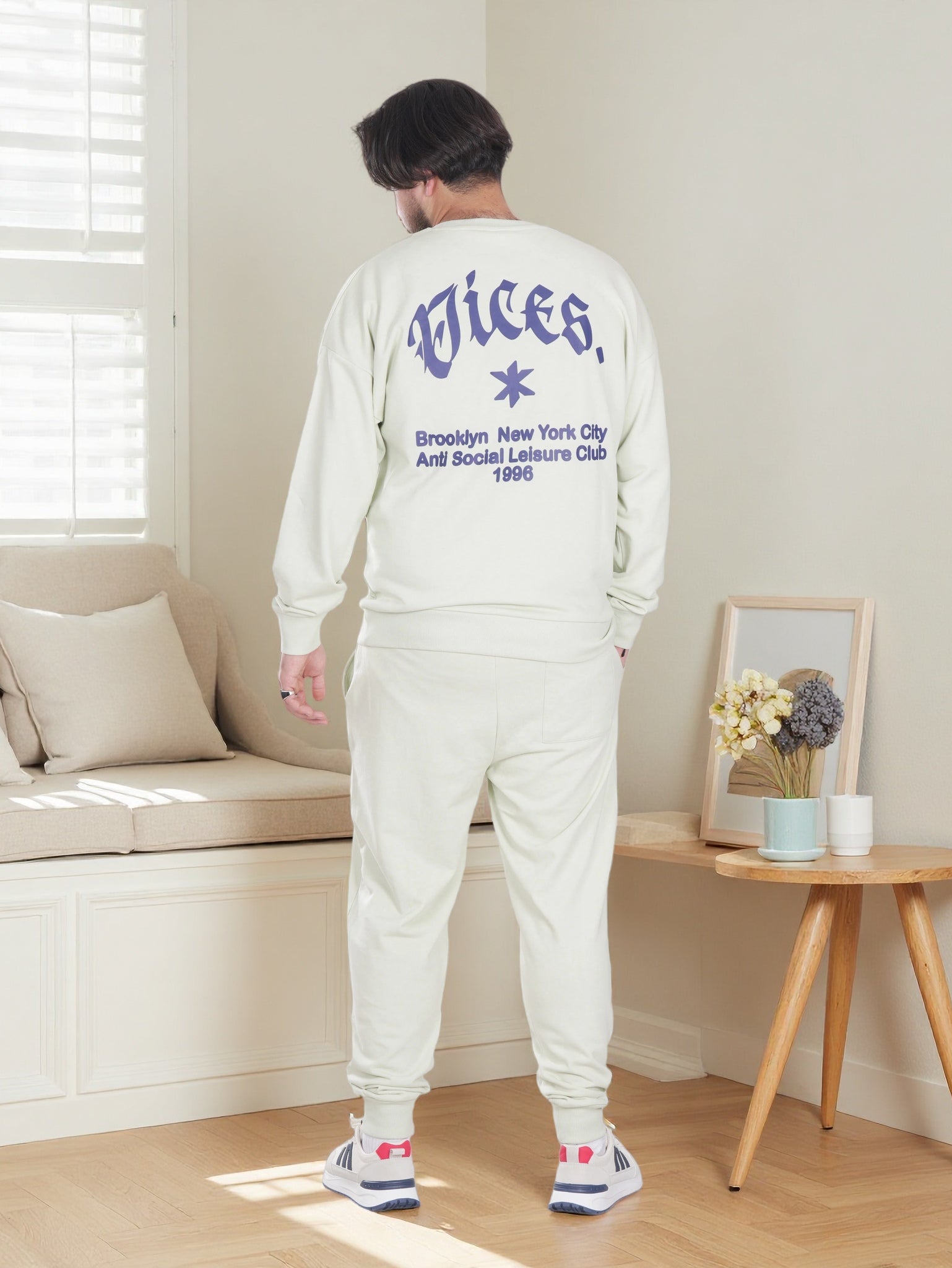 Men’s Vices Graphic Sweatshirt & Joggers Set – Soft Fleece Tracksuit