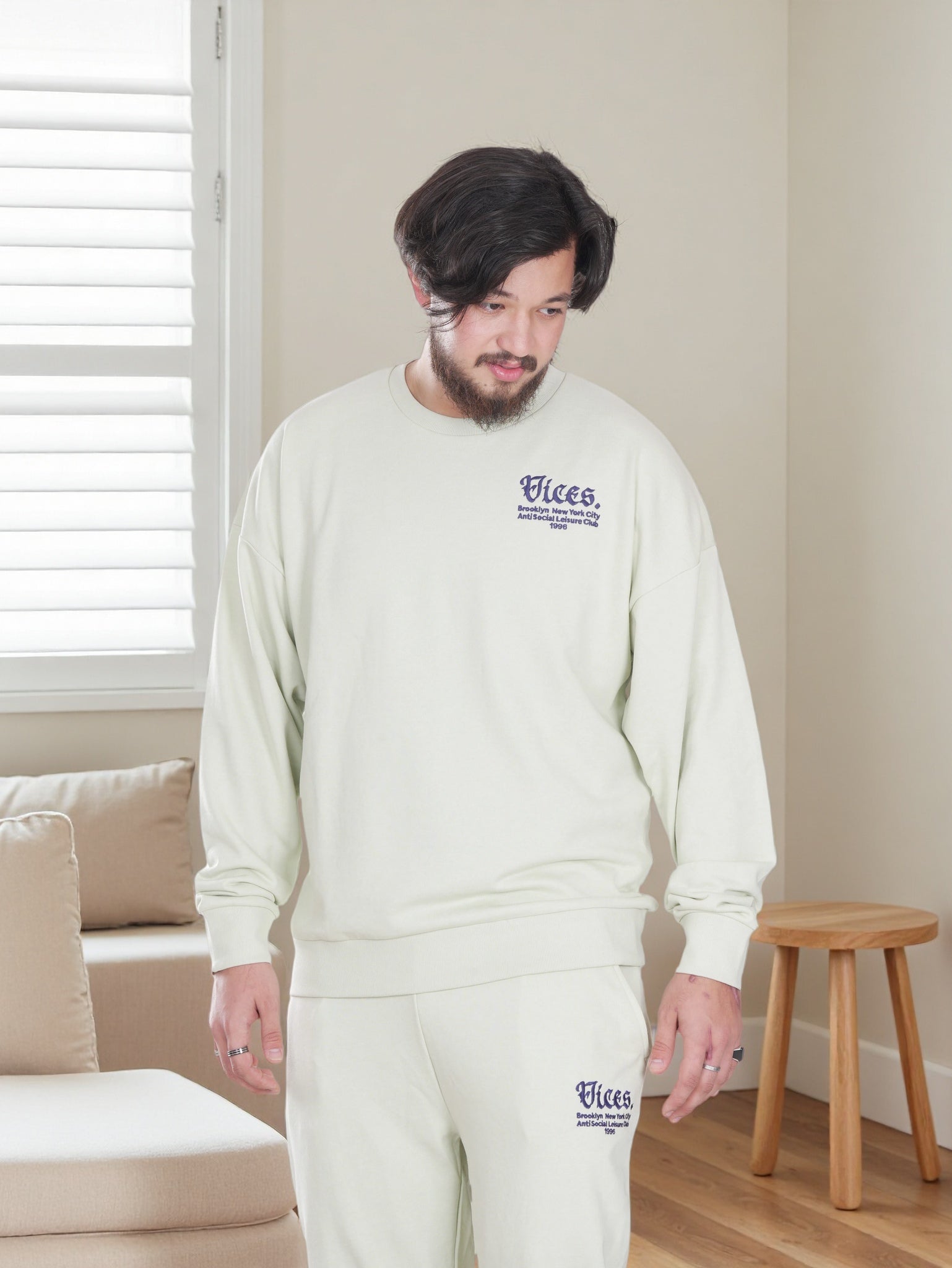 Men’s Vices Graphic Sweatshirt & Joggers Set – Soft Fleece Tracksuit