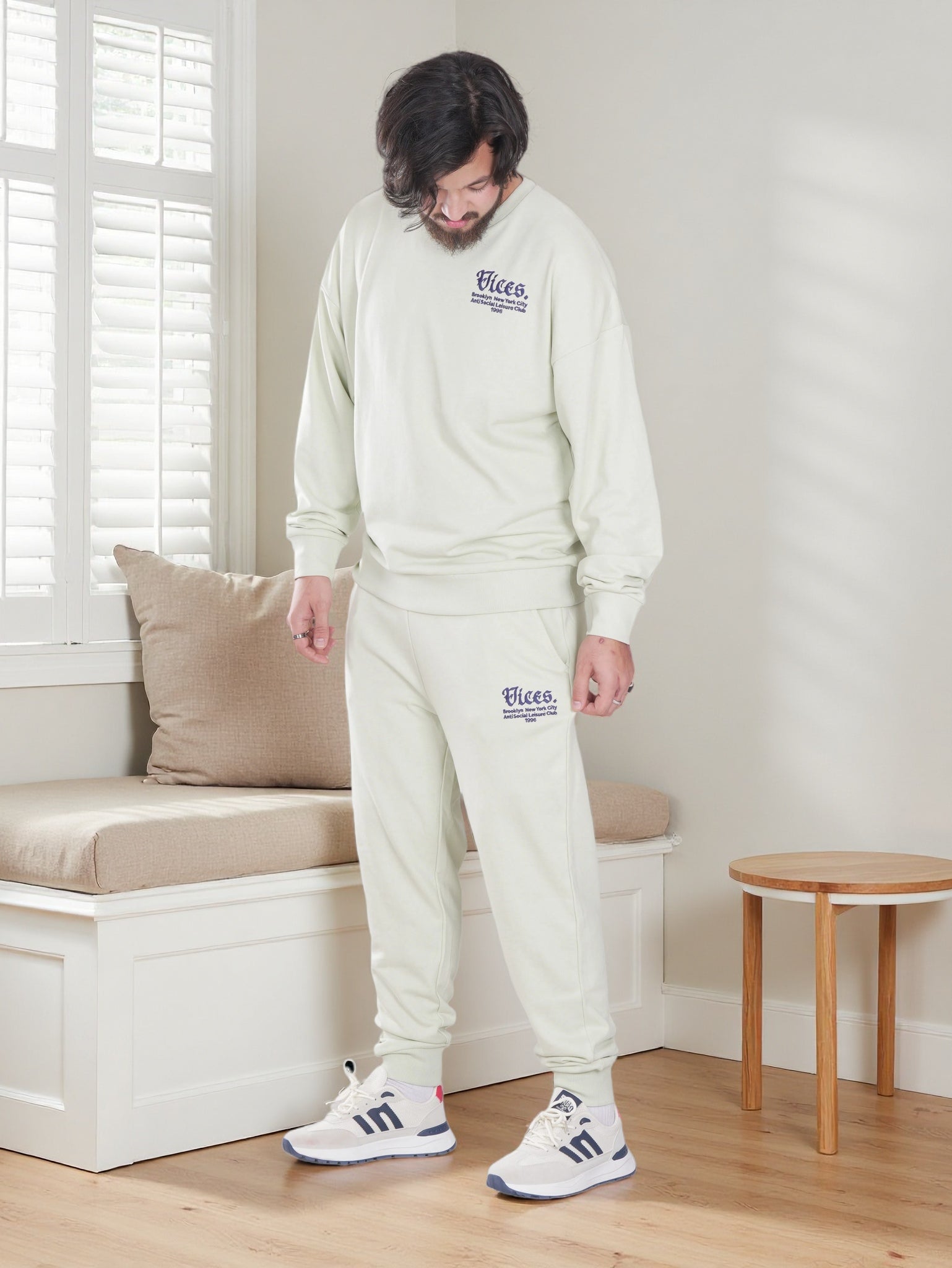Men’s Vices Graphic Sweatshirt & Joggers Set – Soft Fleece Tracksuit