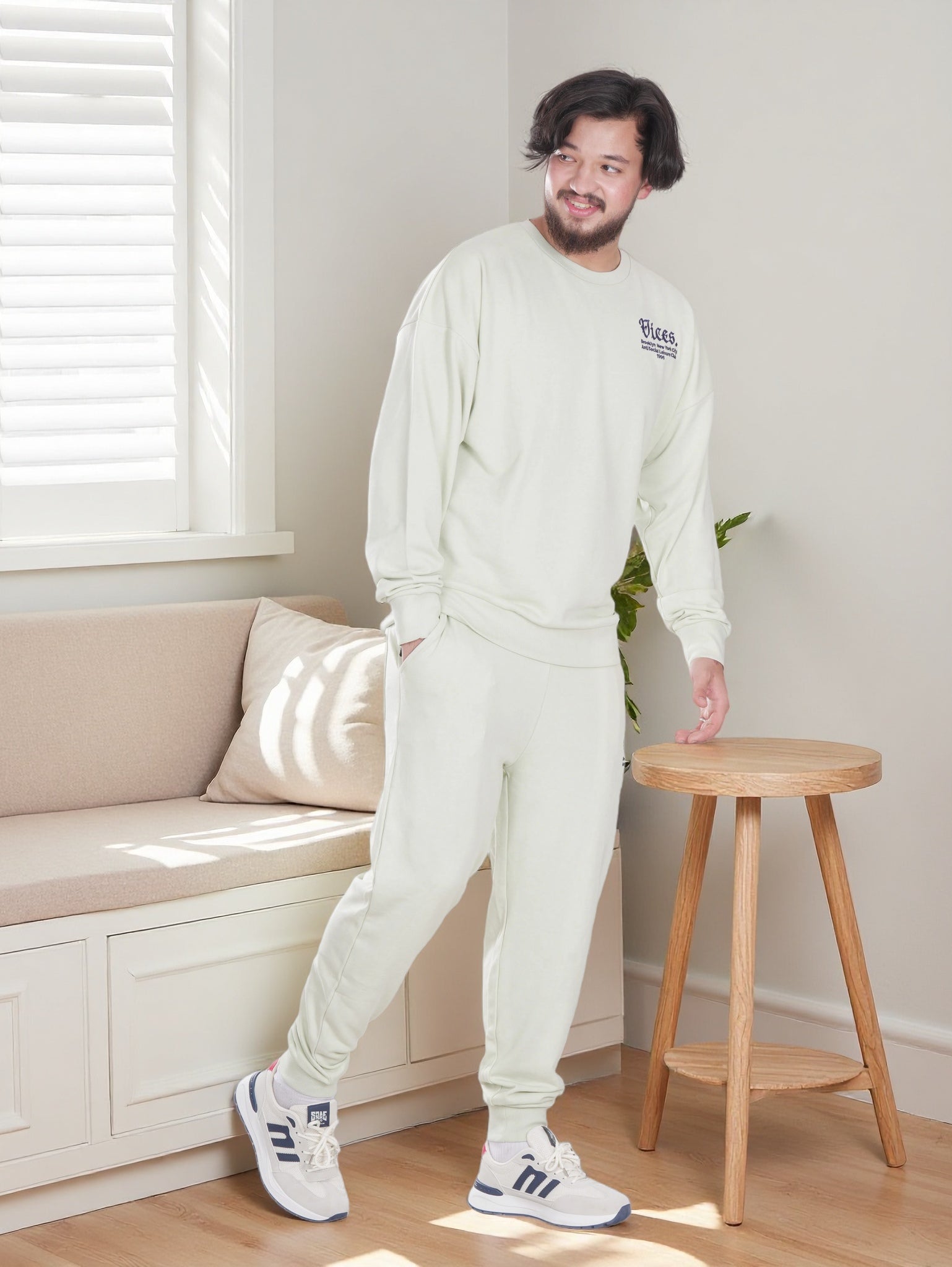 Men’s Vices Graphic Sweatshirt & Joggers Set – Soft Fleece Tracksuit