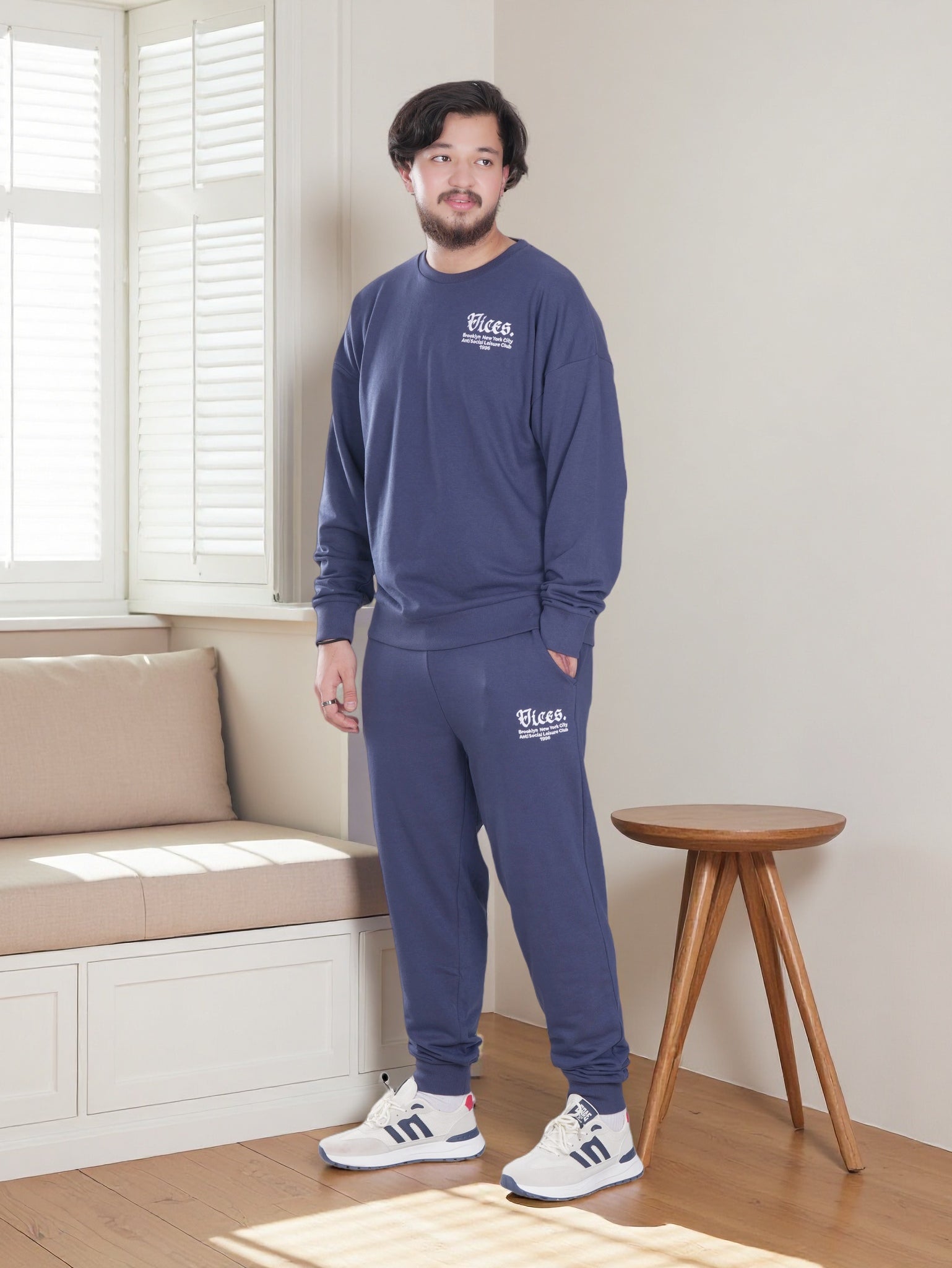 Men’s Vices Graphic Sweatshirt & Joggers Set – Soft Fleece Tracksuit