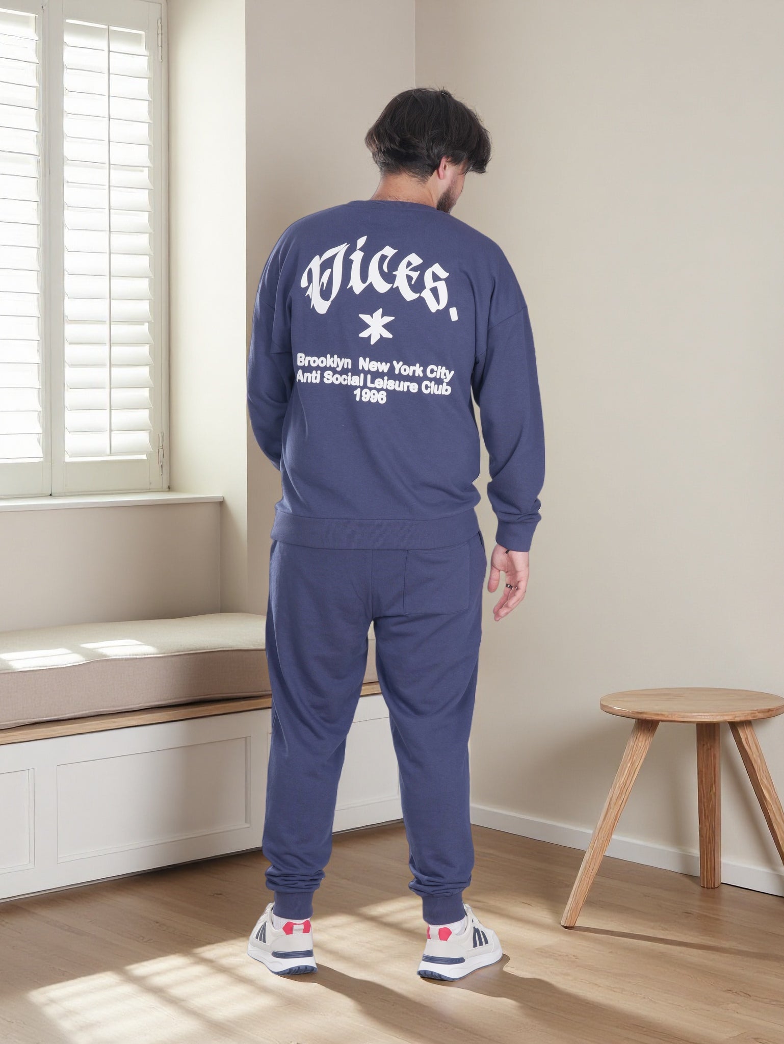 Men’s Vices Graphic Sweatshirt & Joggers Set – Soft Fleece Tracksuit