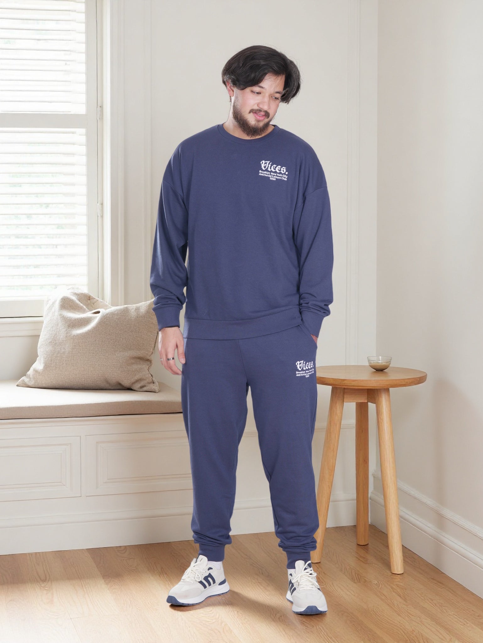 Men’s Vices Graphic Sweatshirt & Joggers Set – Soft Fleece Tracksuit