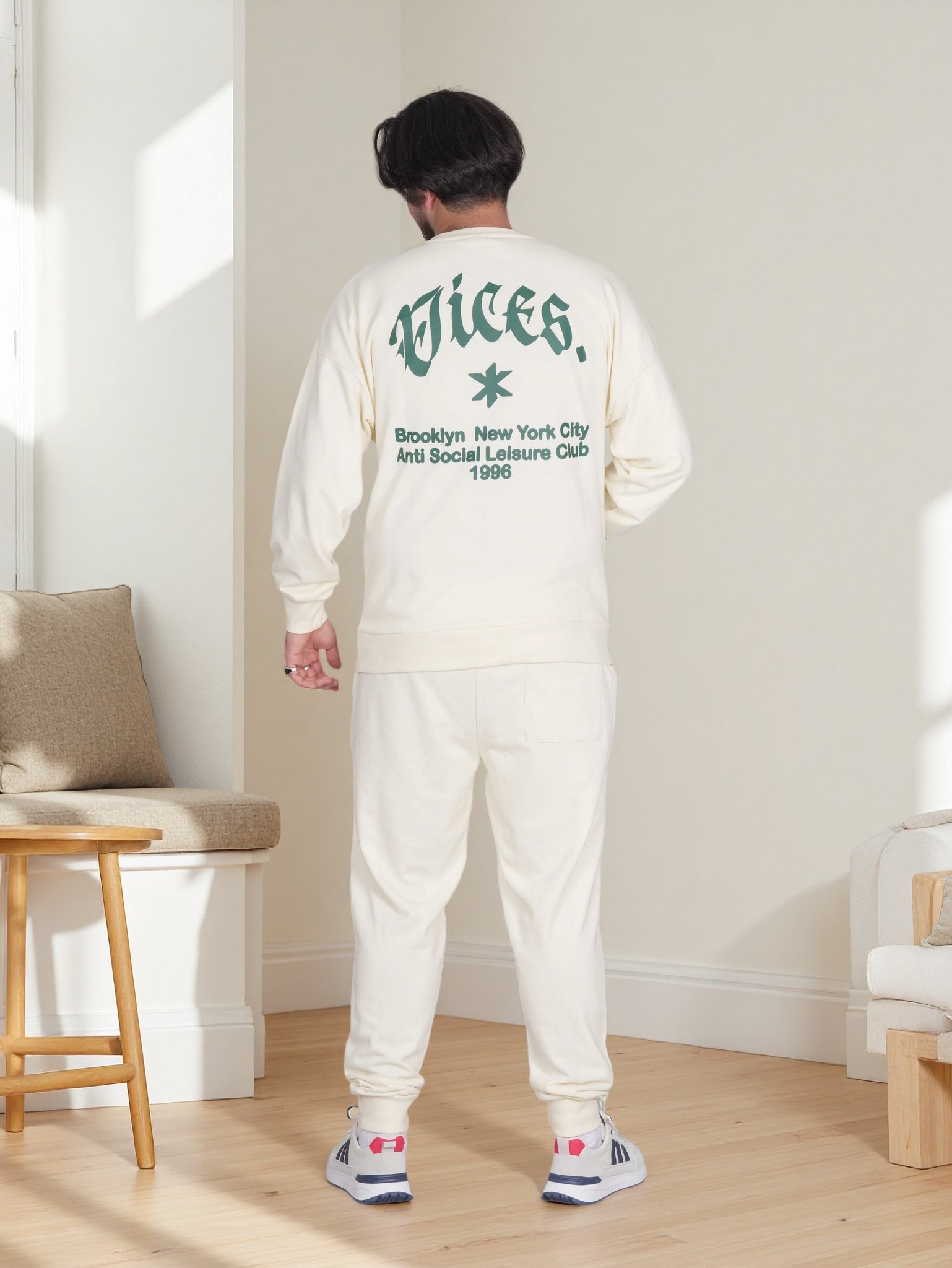 Men’s Vices Graphic Sweatshirt & Joggers Set – Soft Fleece Tracksuit