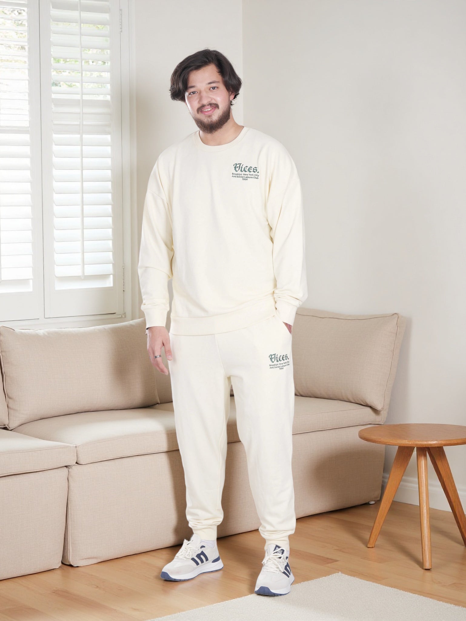 Men’s Vices Graphic Sweatshirt & Joggers Set – Soft Fleece Tracksuit