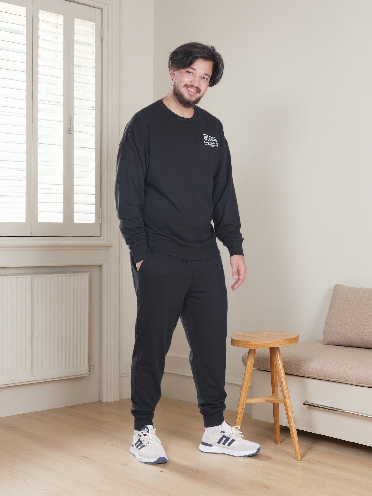 Men’s Vices Graphic Sweatshirt & Joggers Set – Soft Fleece Tracksuit