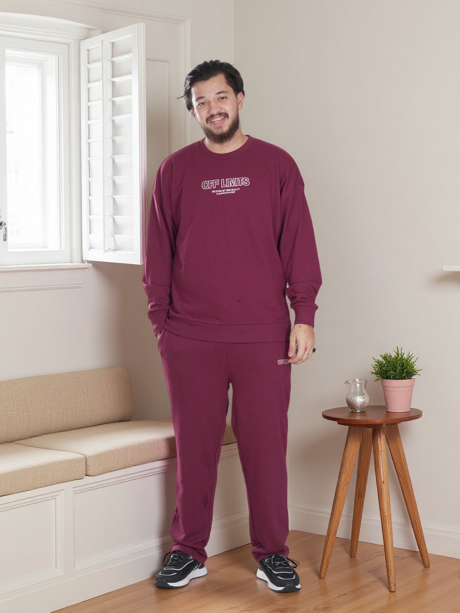Men’s OFF LIMITS Fleece Tracksuit Set – Sweatshirt & Jogger Pants