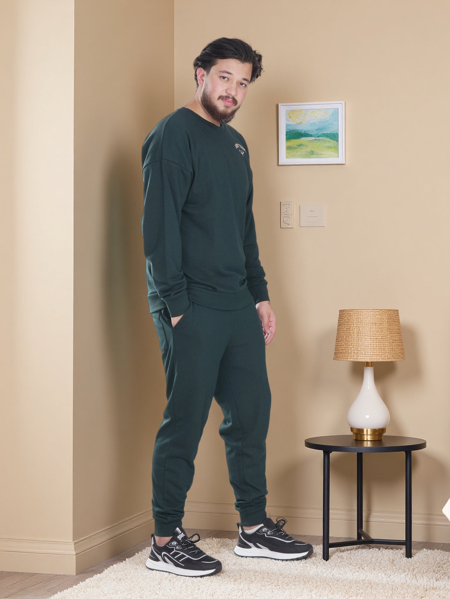 Men’s New York Printed Fleece Tracksuit – Winter Sweatshirt & Joggers