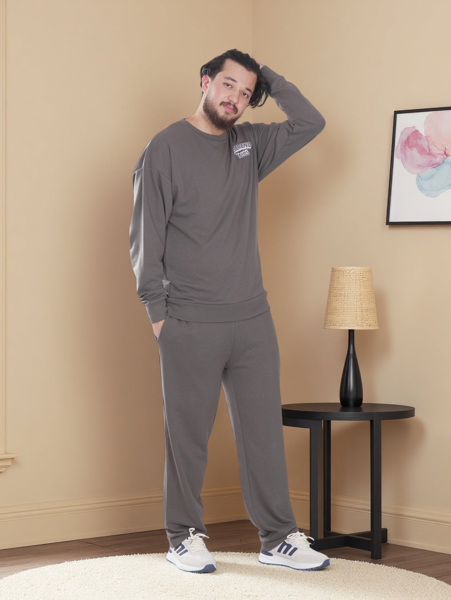 Men’s New York Printed Fleece Tracksuit – Winter Sweatshirt & Joggers