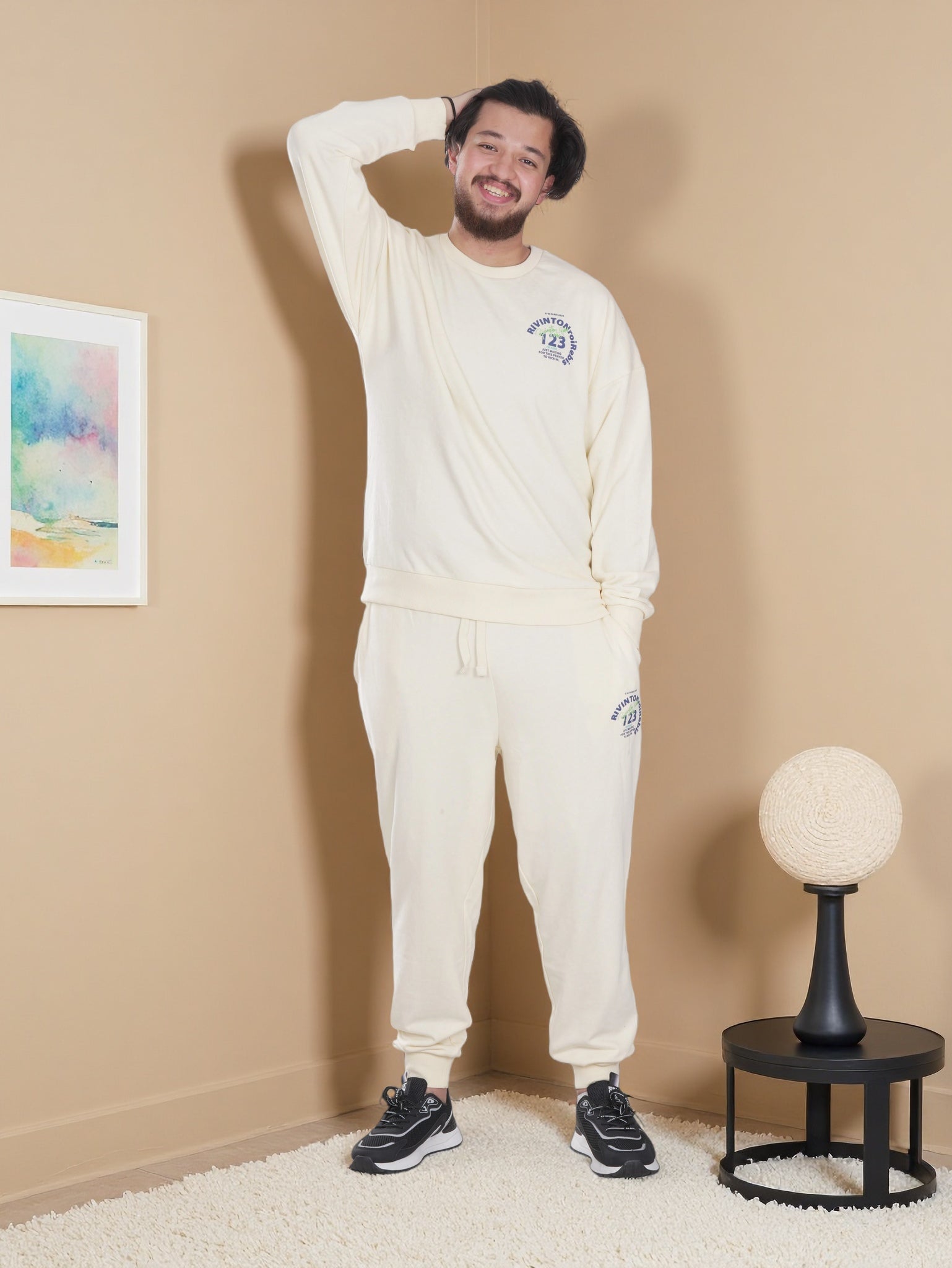 Men’s Classic Daily Wear Premium  Printed  Casual Winter Sweatshirt & Jogger Set