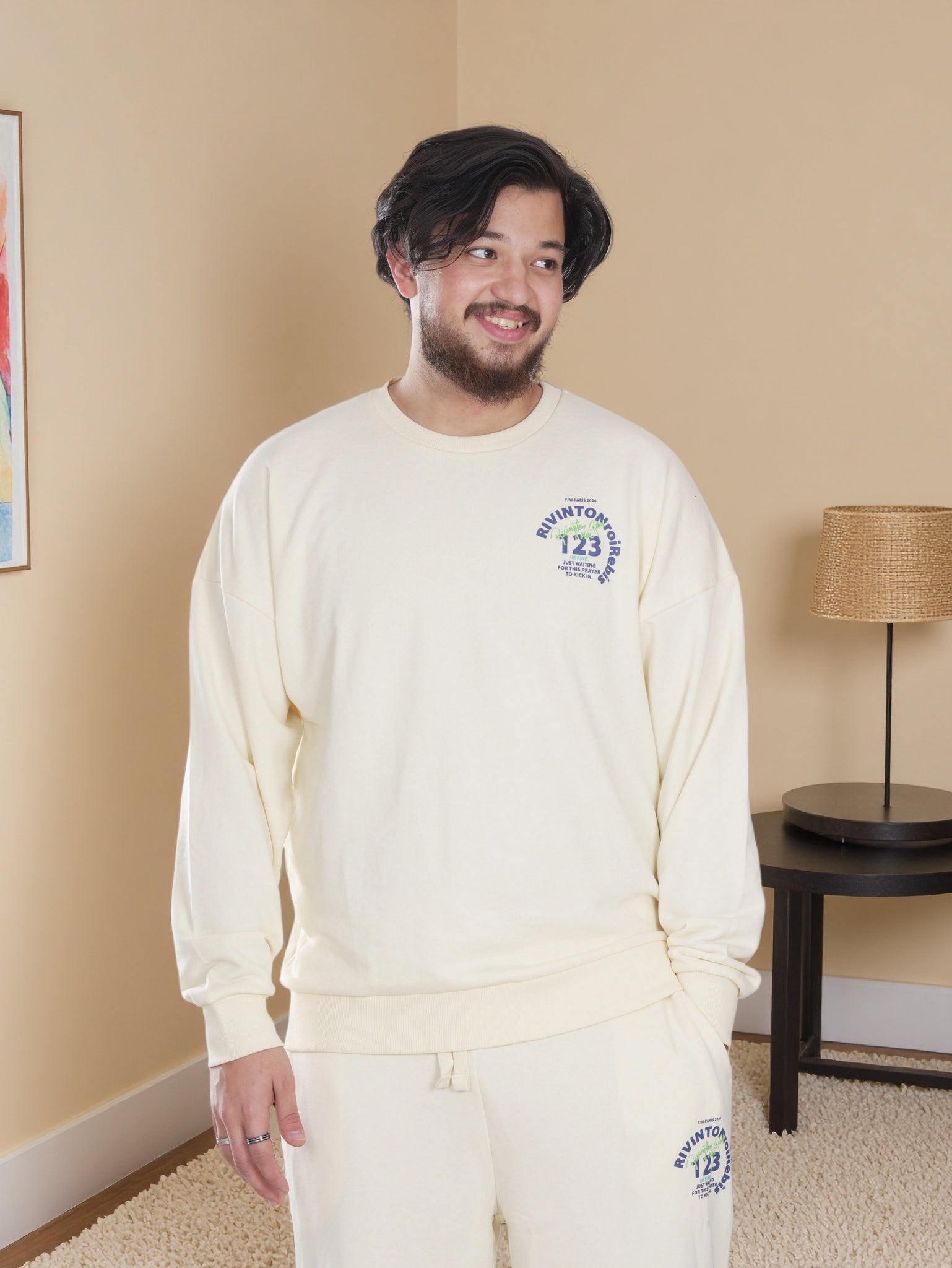 Men’s Classic Daily Wear Premium  Printed  Casual Winter Sweatshirt & Jogger Set