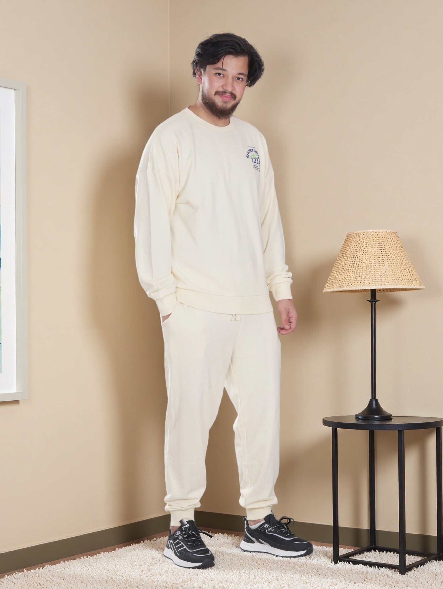 Men’s Classic Daily Wear Premium  Printed  Casual Winter Sweatshirt & Jogger Set