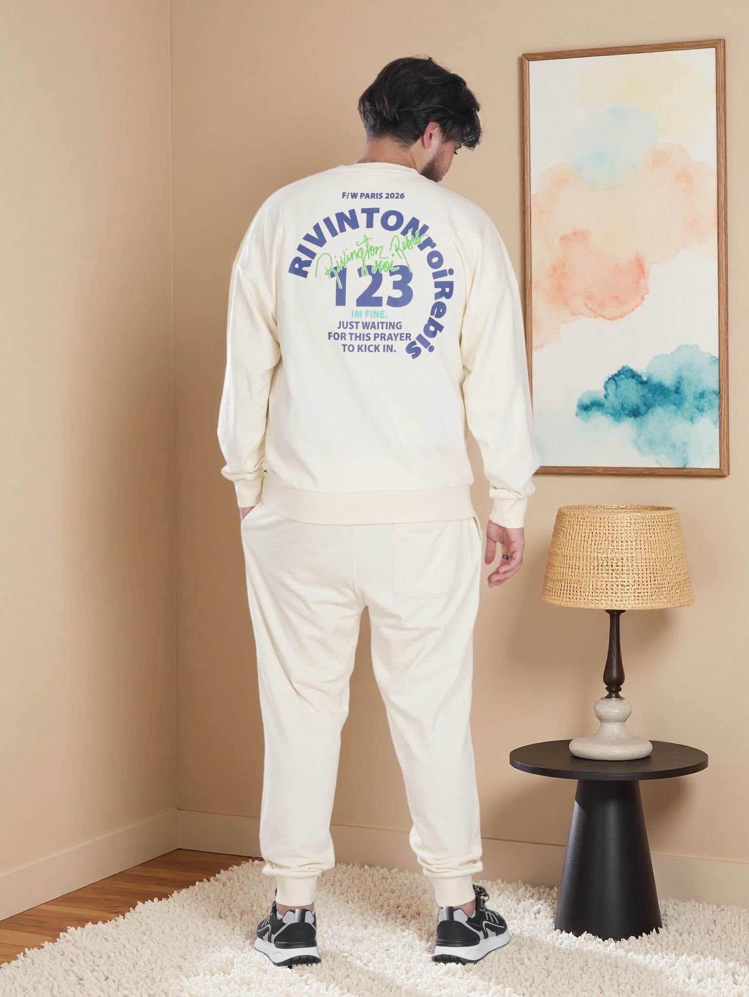 Men’s Classic Daily Wear Premium  Printed  Casual Winter Sweatshirt & Jogger Set