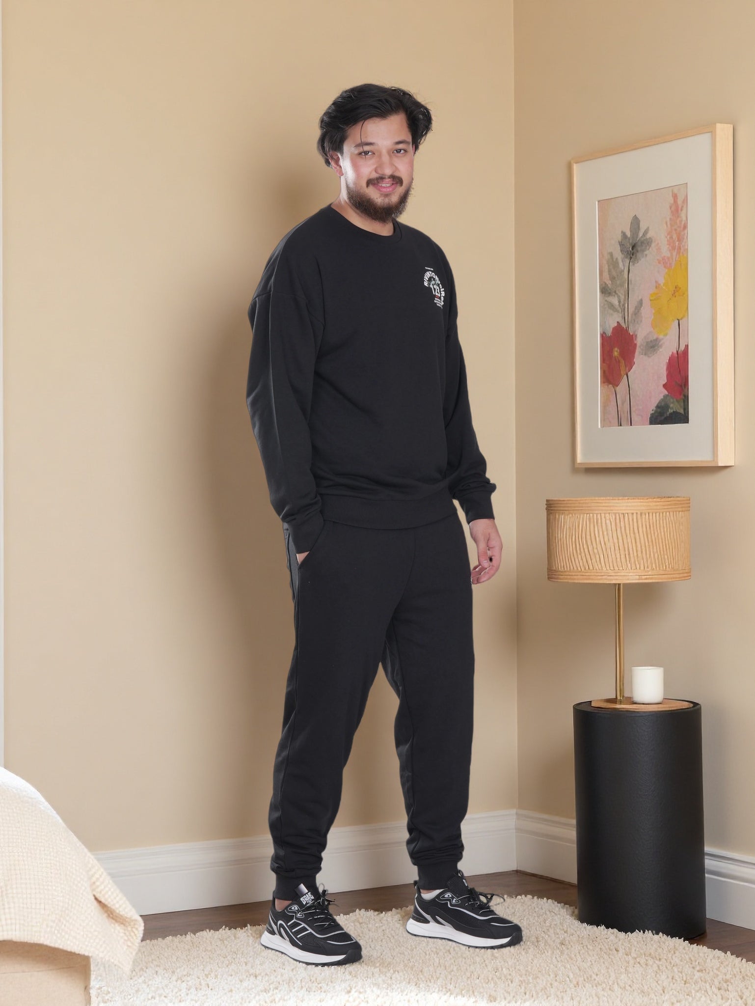 Men’s Classic Daily Wear Premium  Printed  Casual Winter Sweatshirt & Jogger Set