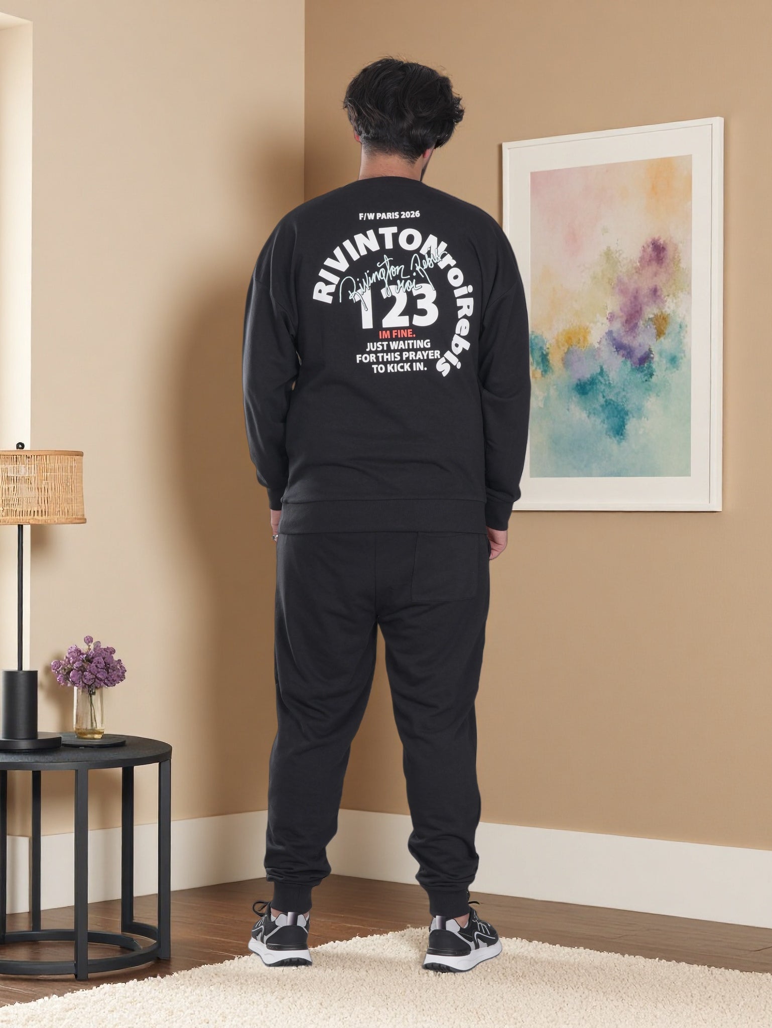 Men’s Classic Daily Wear Premium  Printed  Casual Winter Sweatshirt & Jogger Set