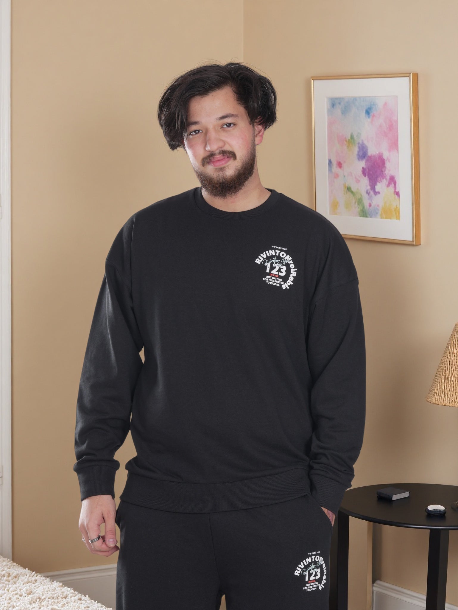 Men’s Classic Daily Wear Premium  Printed  Casual Winter Sweatshirt & Jogger Set