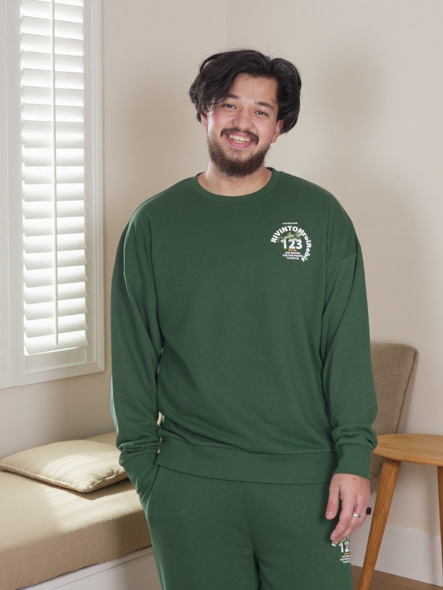 Men’s Classic Daily Wear Premium  Printed  Casual Winter Sweatshirt & Jogger Set