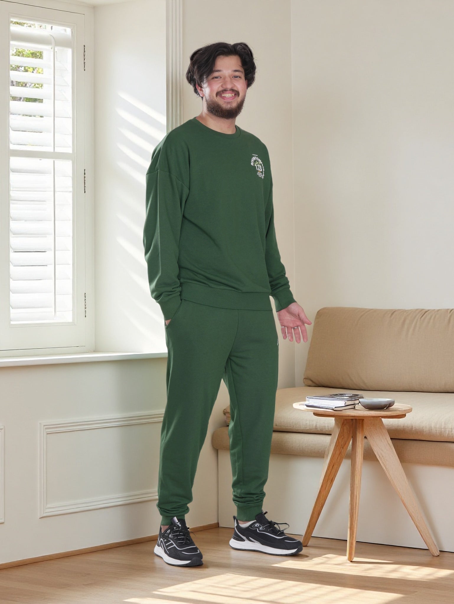 Men’s Classic Daily Wear Premium  Printed  Casual Winter Sweatshirt & Jogger Set