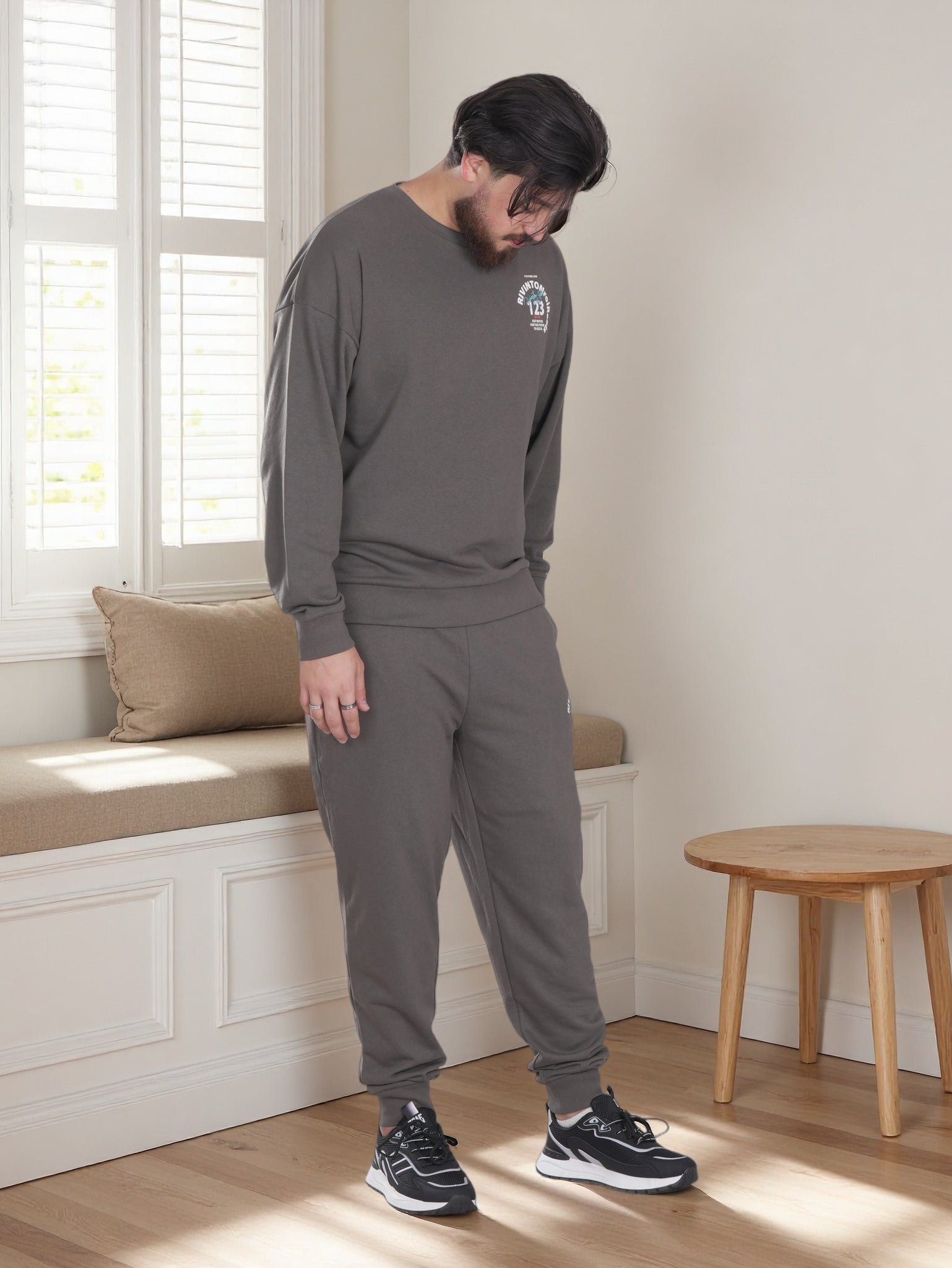 Men’s Classic Daily Wear Premium  Printed  Casual Winter Sweatshirt & Jogger Set