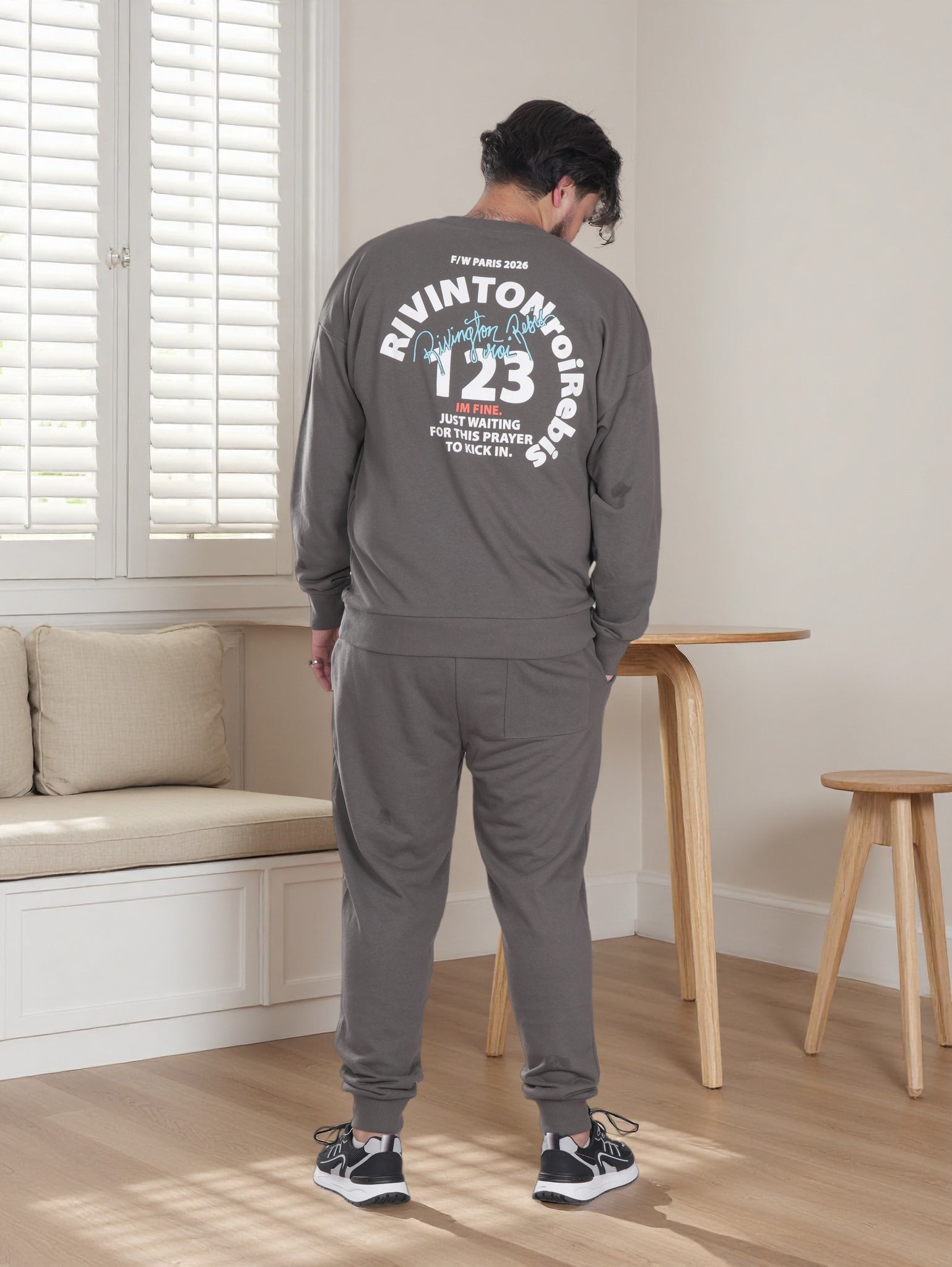 Men’s Classic Daily Wear Premium  Printed  Casual Winter Sweatshirt & Jogger Set