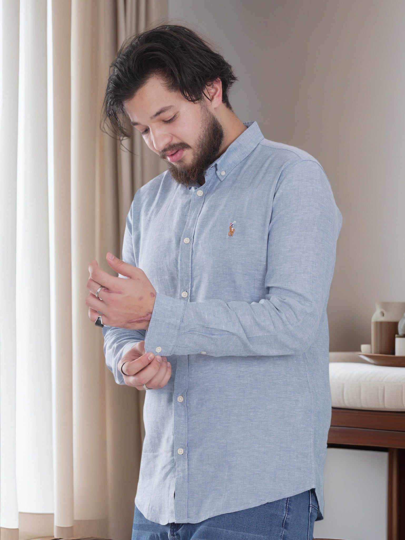 Men's Casual Long Sleeve Formal Shirt