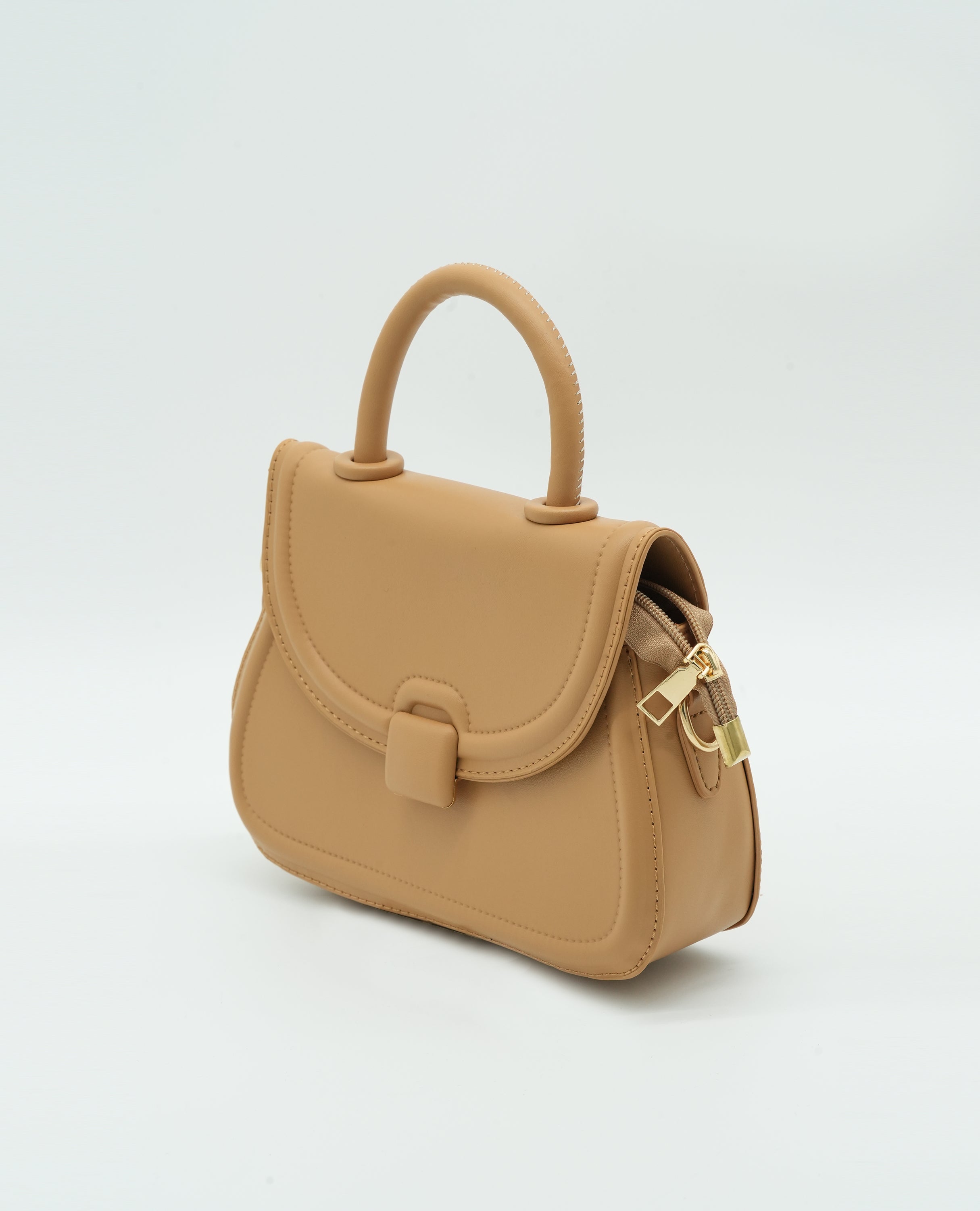 Solid Crossbody Bag with Adjustable Strap and Flap Closure - Finelook