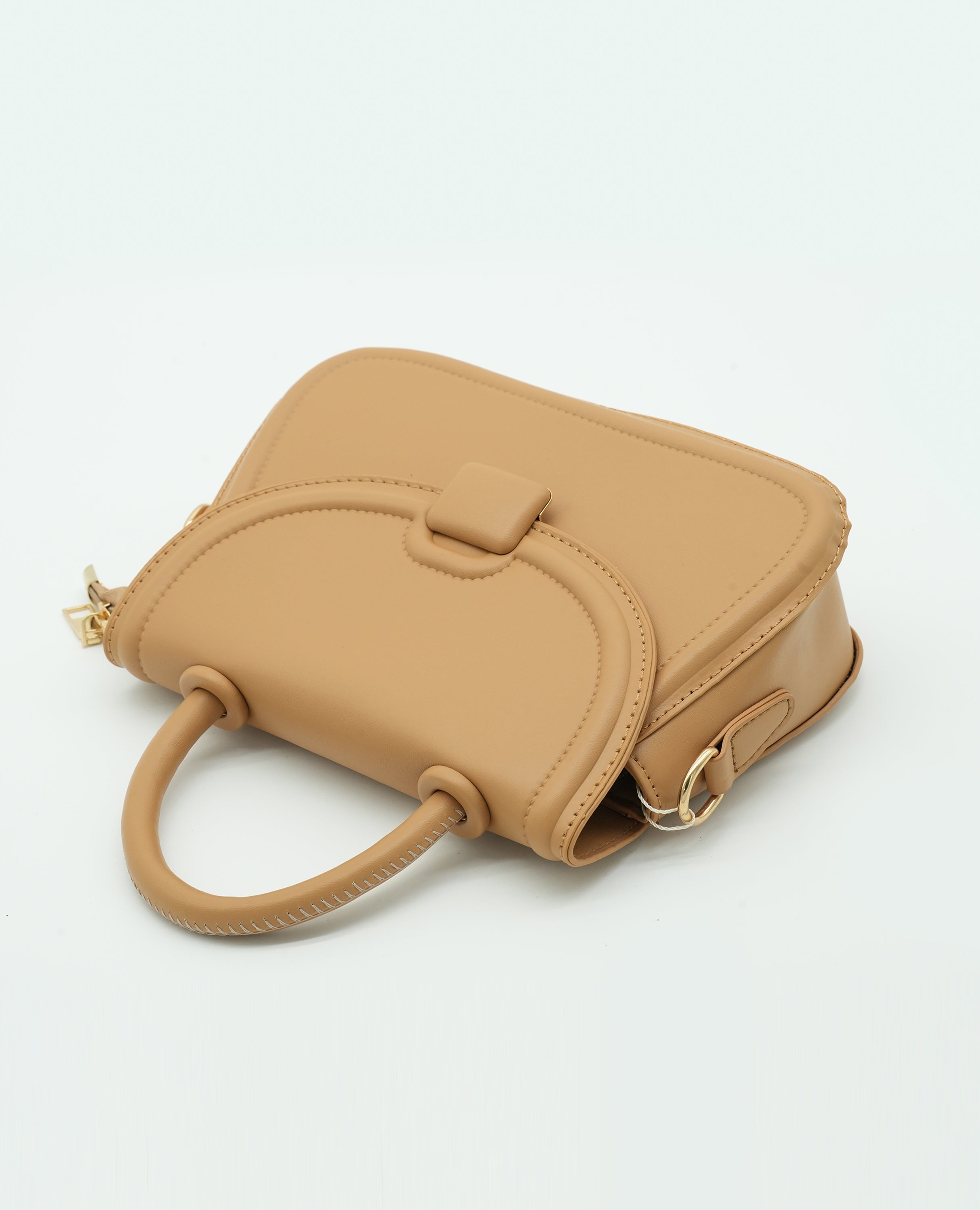 Solid Crossbody Bag with Adjustable Strap and Flap Closure - Finelook