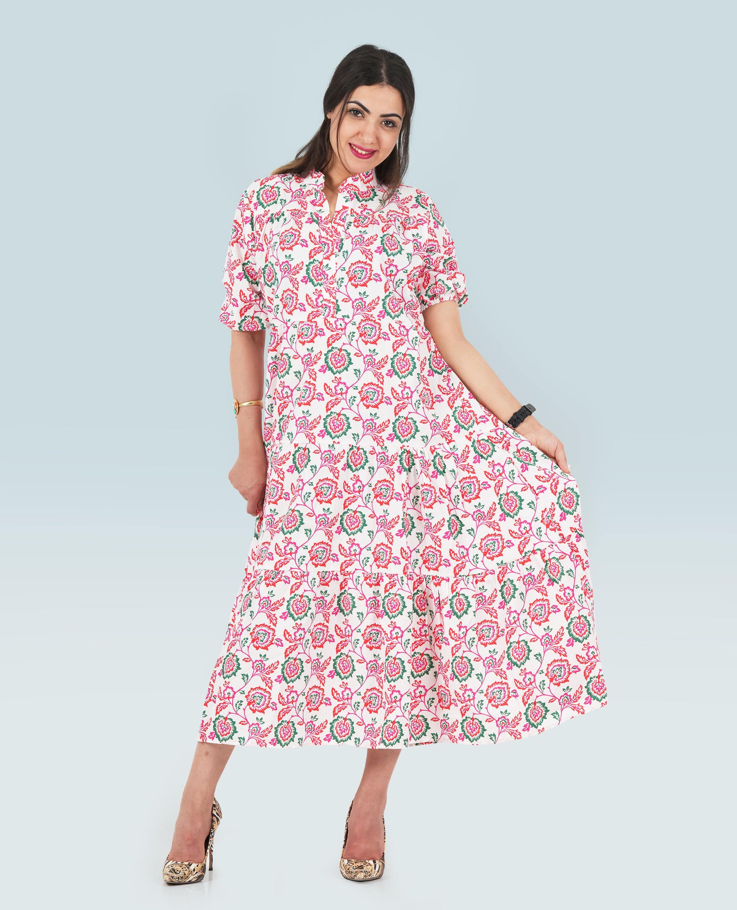 Women Floral Long Dress - Finelook - FineLook