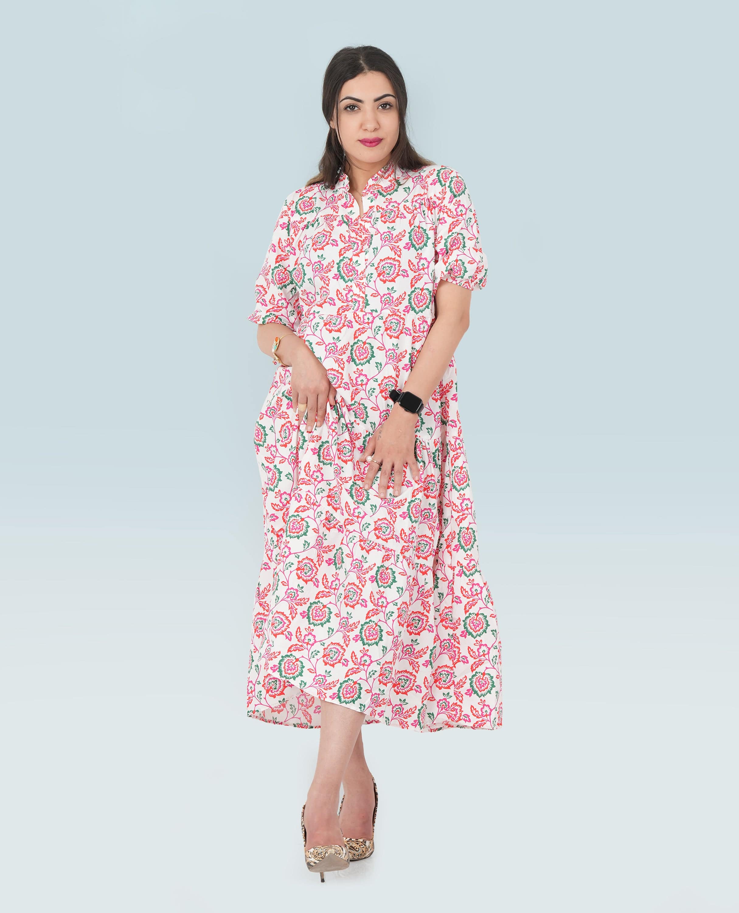 Women Floral Long Dress - Finelook - FineLook