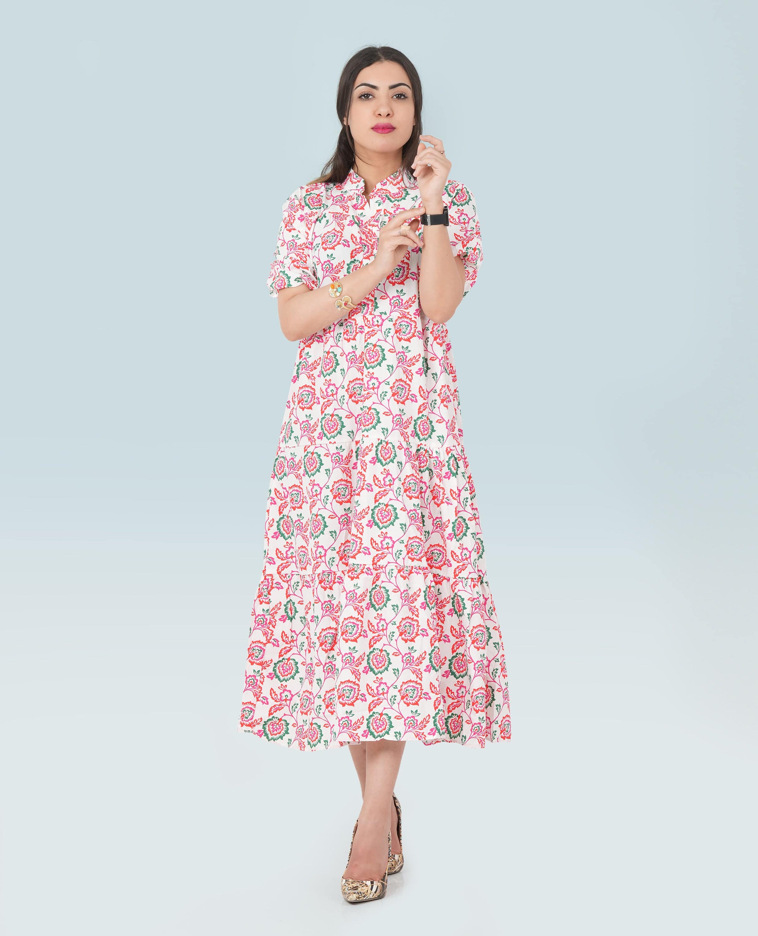 Women Floral Long Dress - Finelook - FineLook