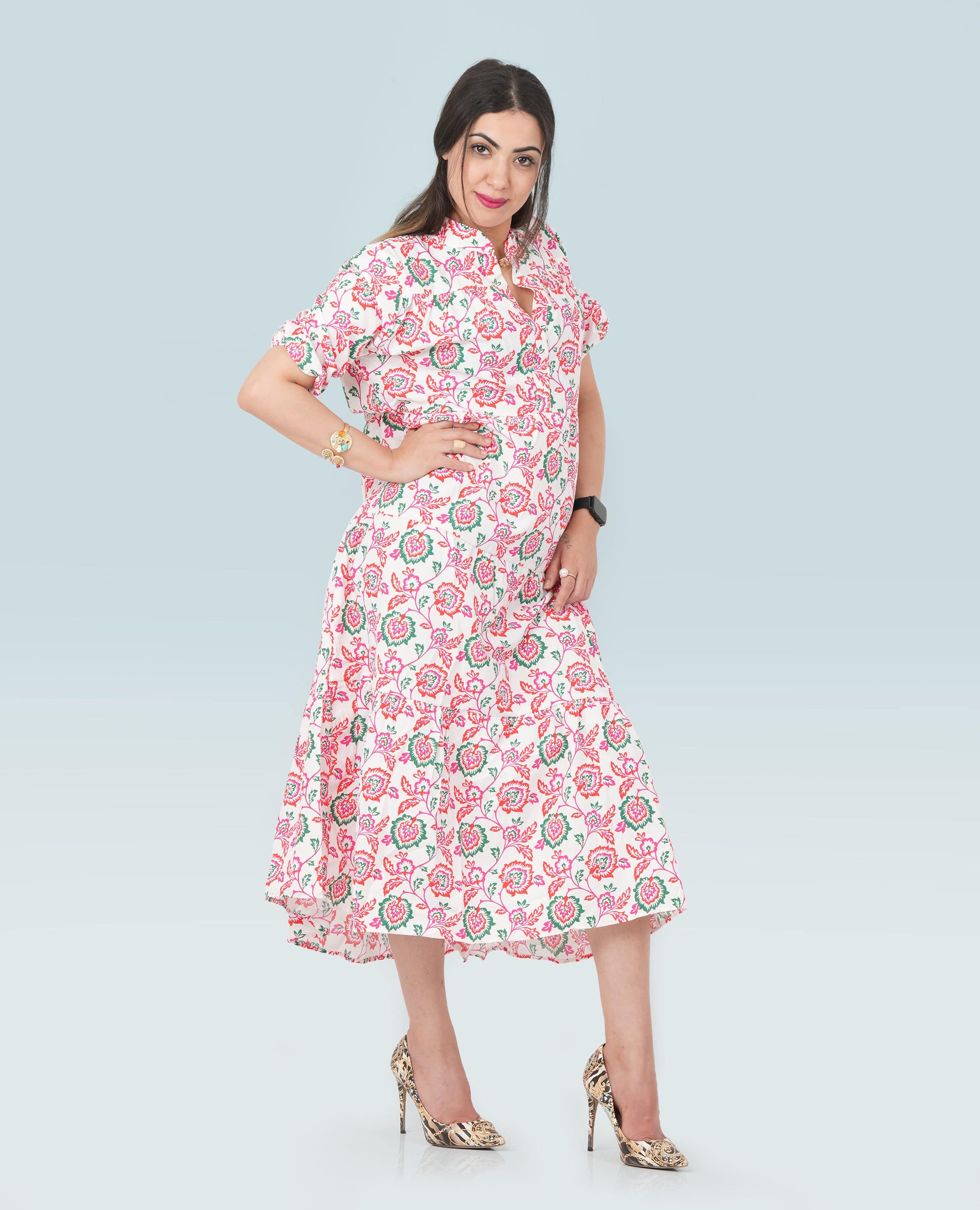 Women Floral Long Dress - Finelook - FineLook