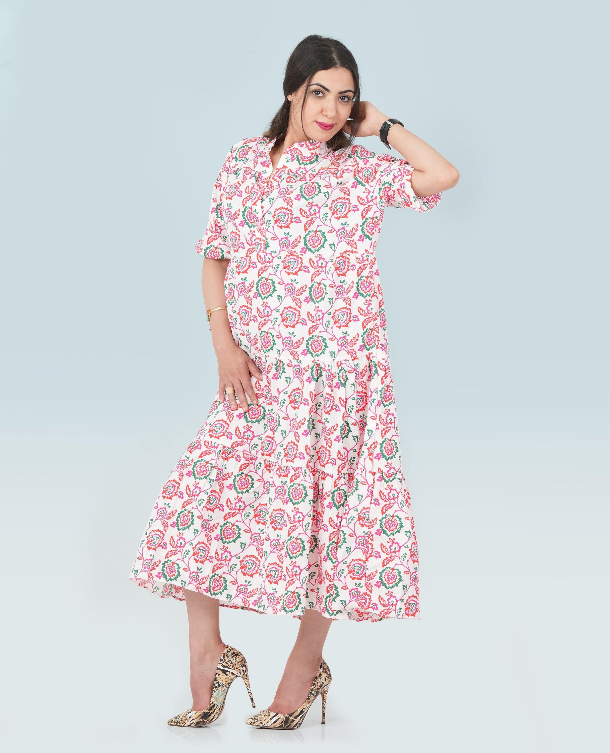 Women Floral Long Dress - Finelook - FineLook