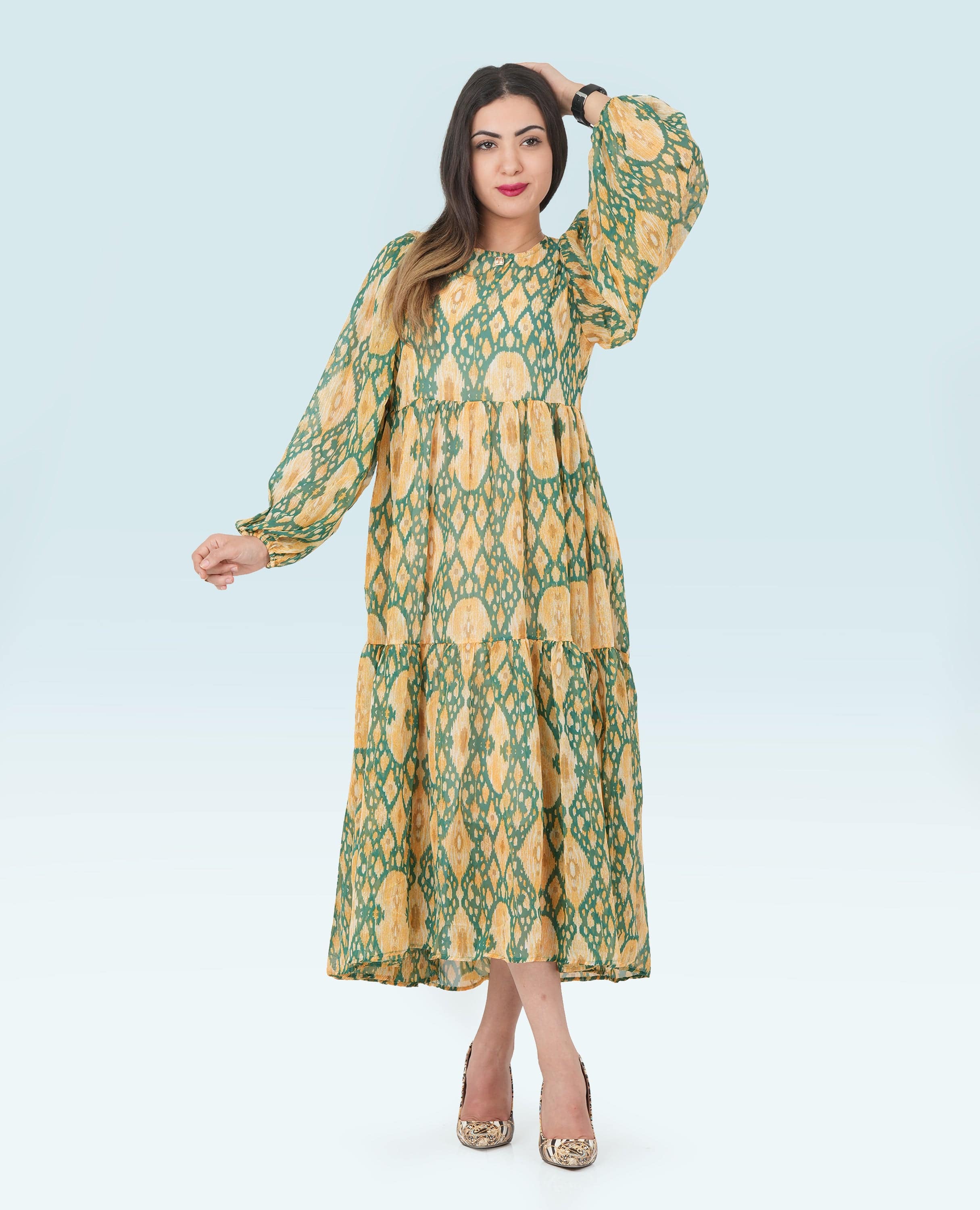 Women Long printed Dress - Finelook - FineLook