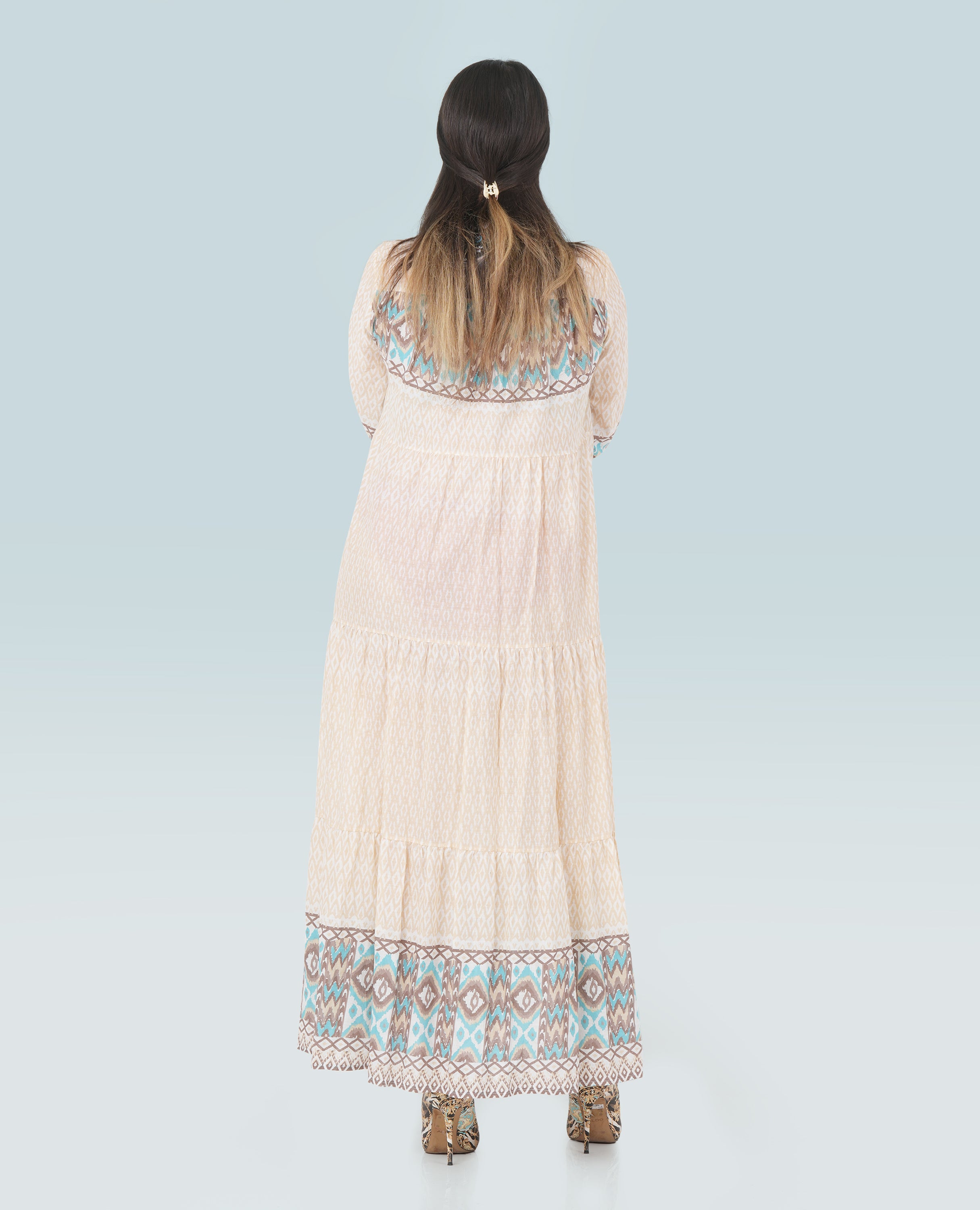 Ikat Print long Dress for Women - Finelook