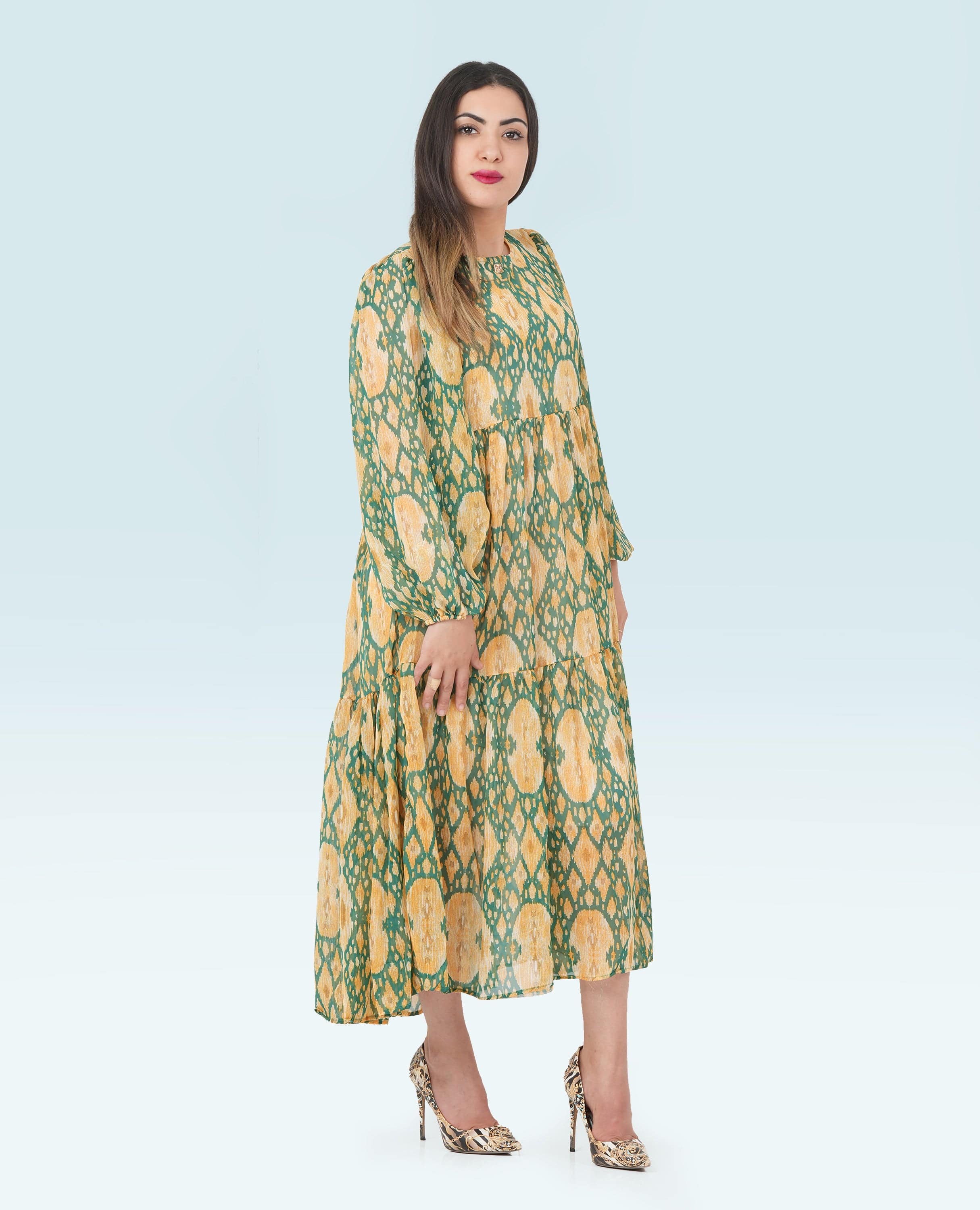 Women Long printed Dress - Finelook - FineLook