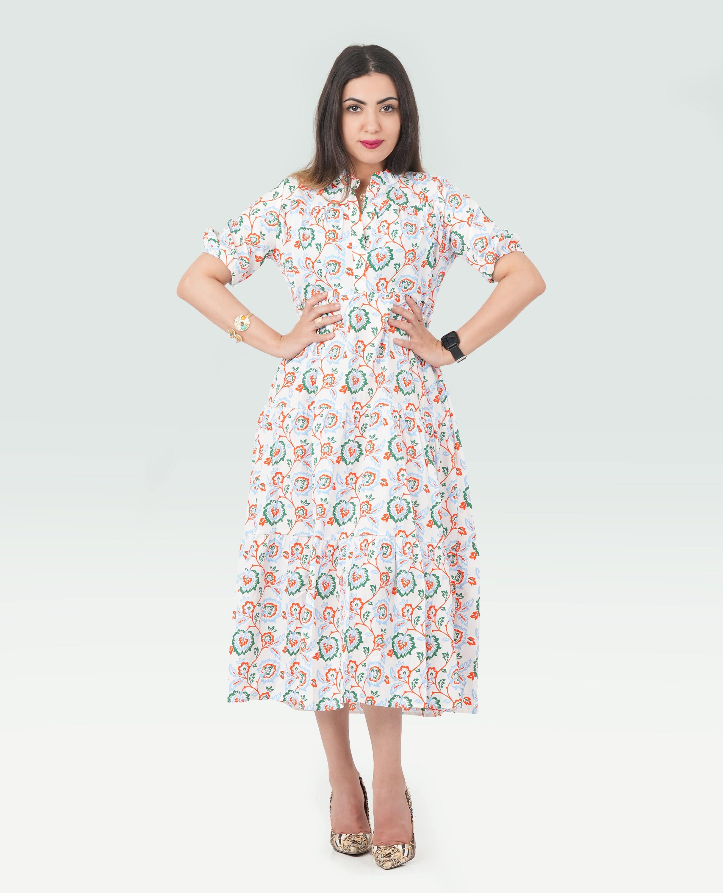 Women Floral Long Dress - Finelook - FineLook