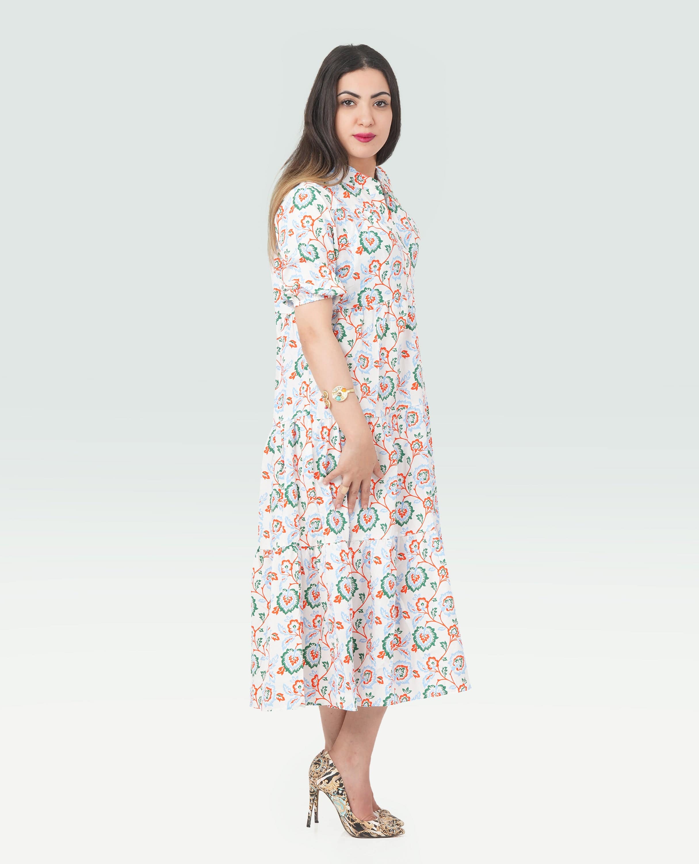 Women Floral Long Dress - Finelook - FineLook