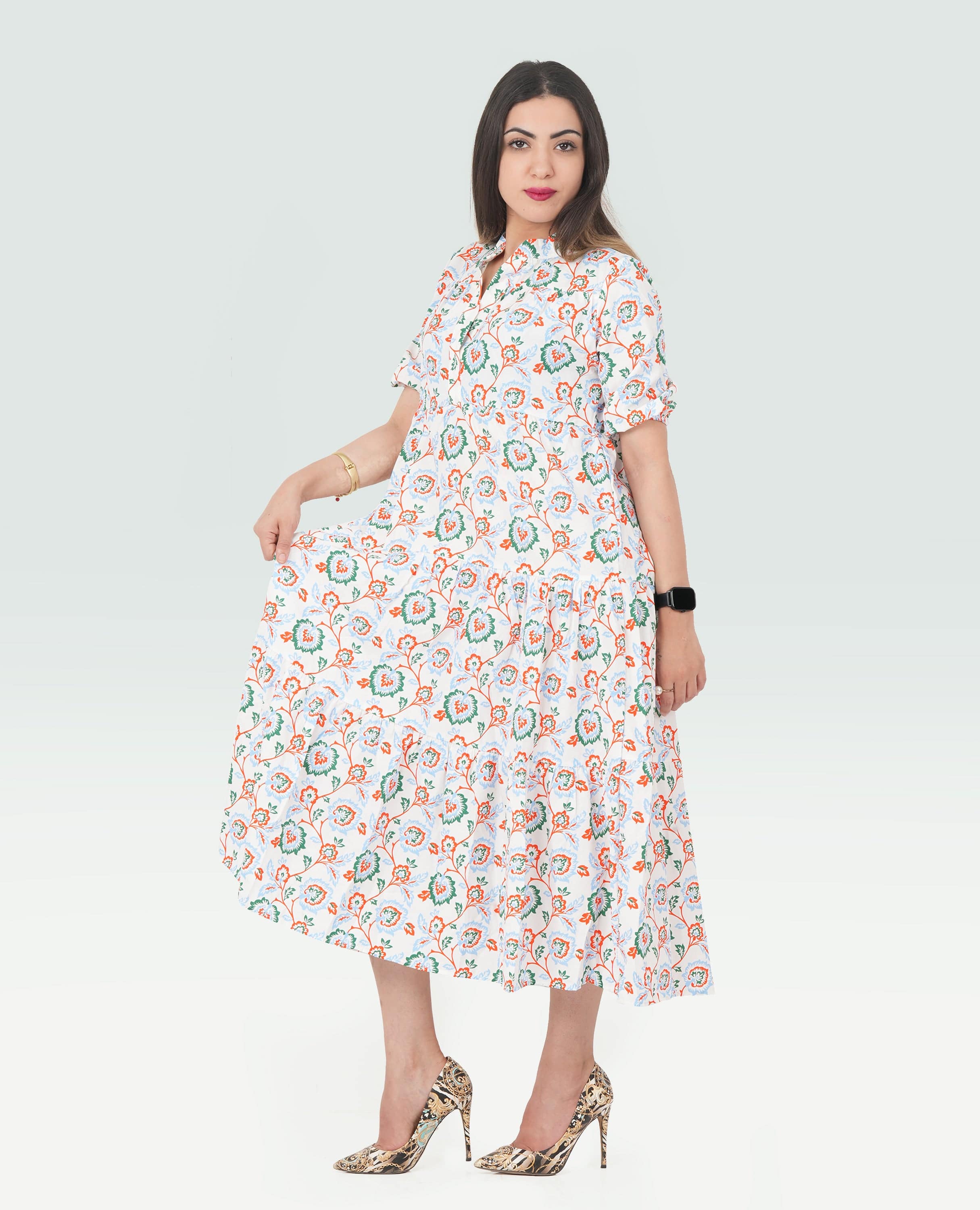 Women Floral Long Dress - Finelook - FineLook