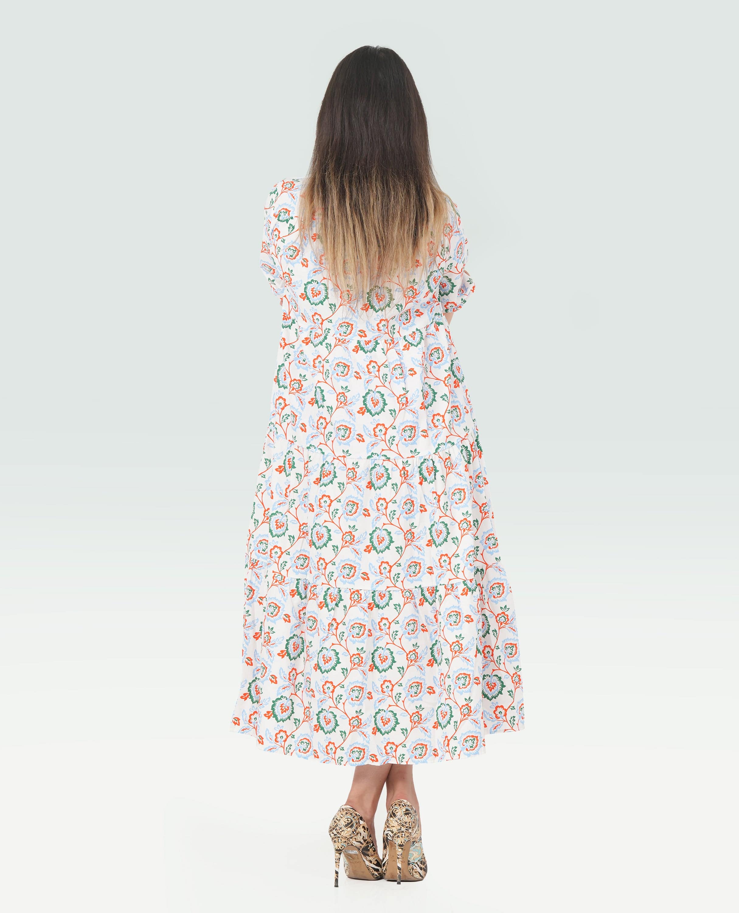 Women Floral Long Dress - Finelook - FineLook