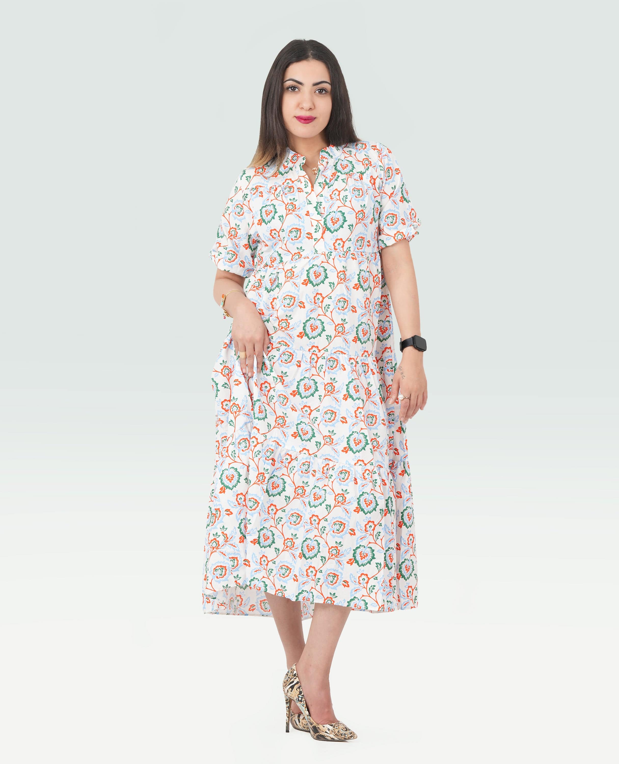 Women Floral Long Dress - Finelook - FineLook